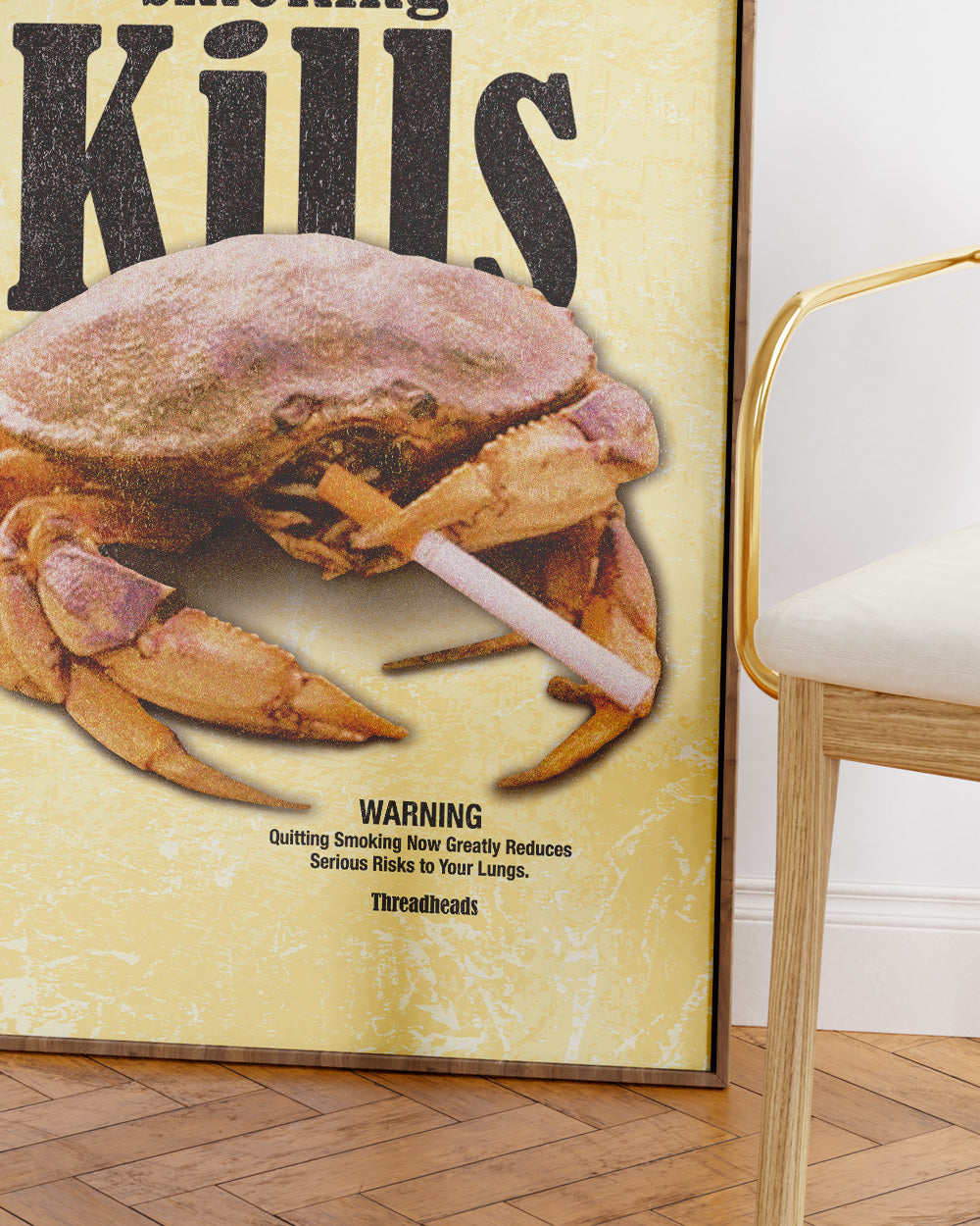 Smoking Kills Art Print #colour_Yellow