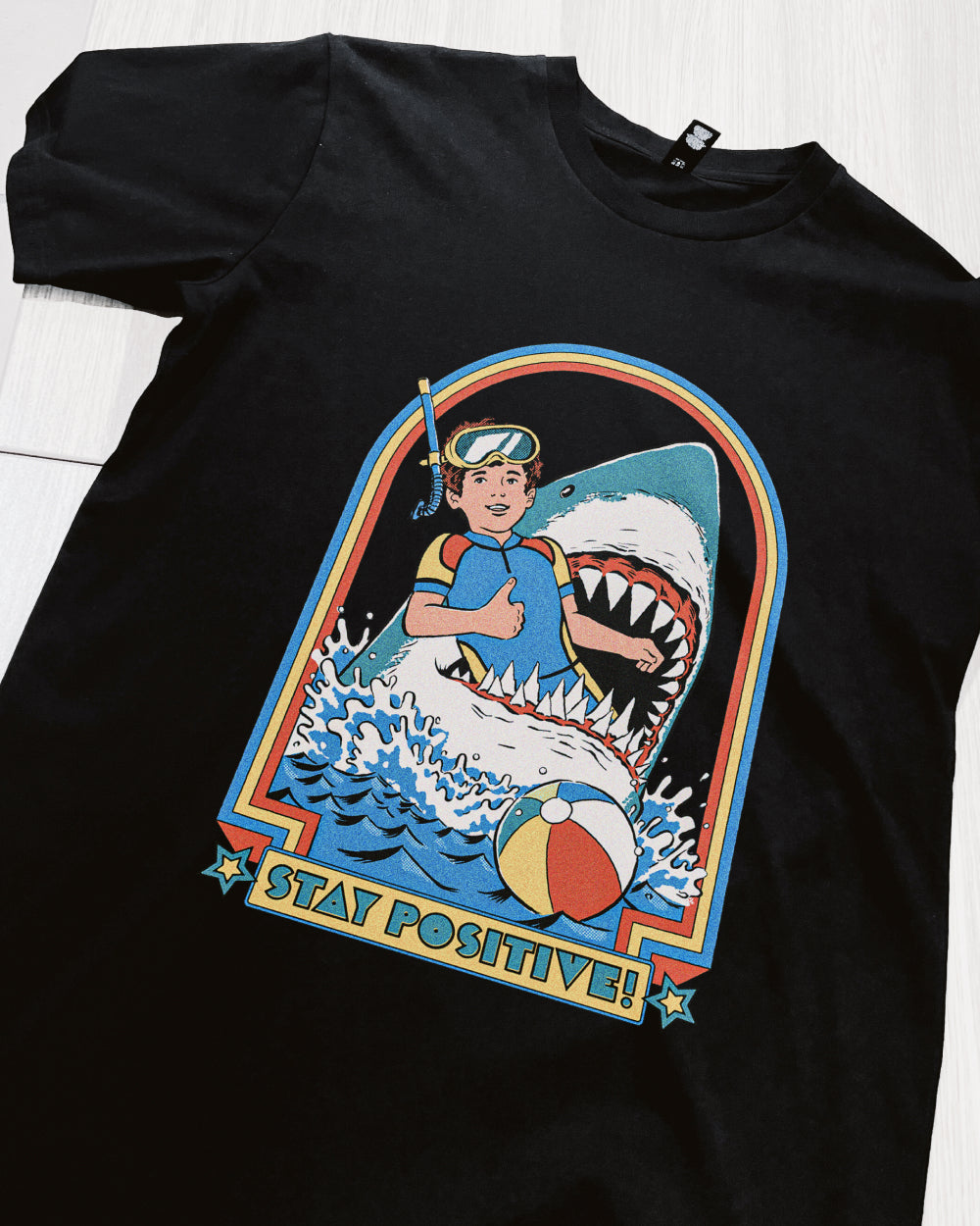 Stay Positive T-Shirt Australia Online #colour_black