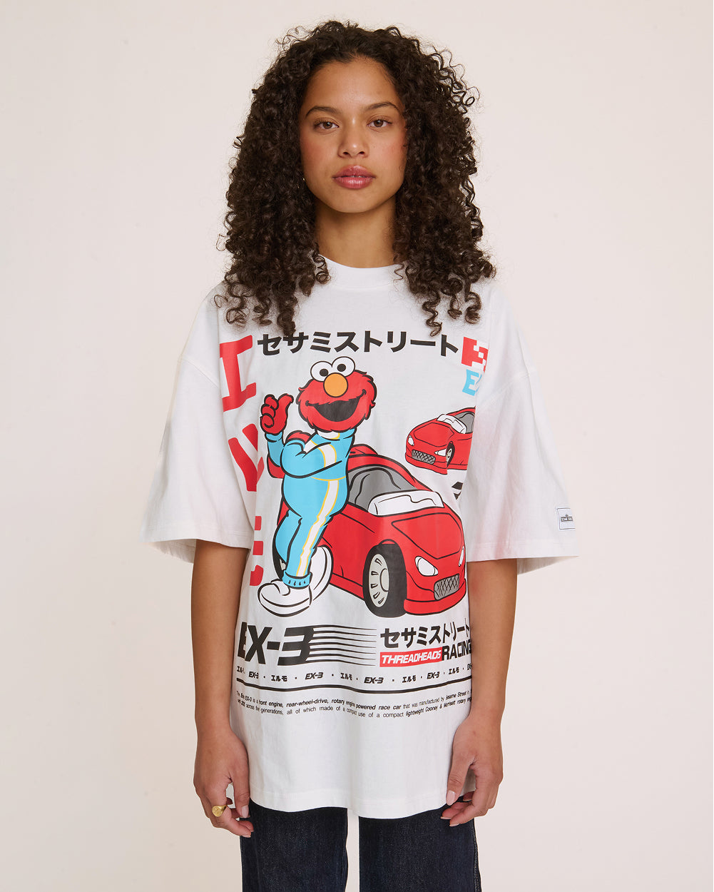 Elmo Tokyo Drift White Oversized Tee