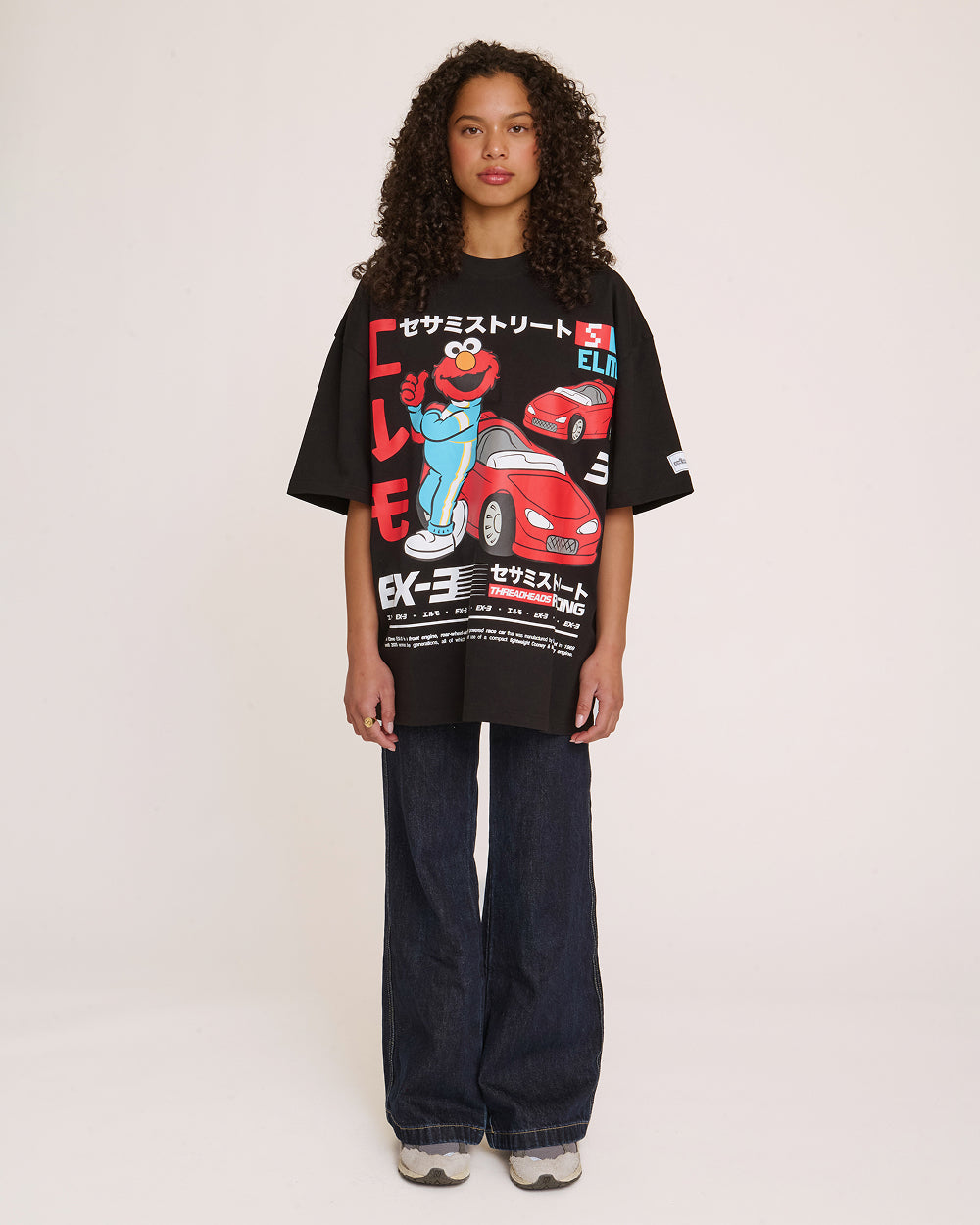 Elmo Tokyo Drift Black Oversized Tee