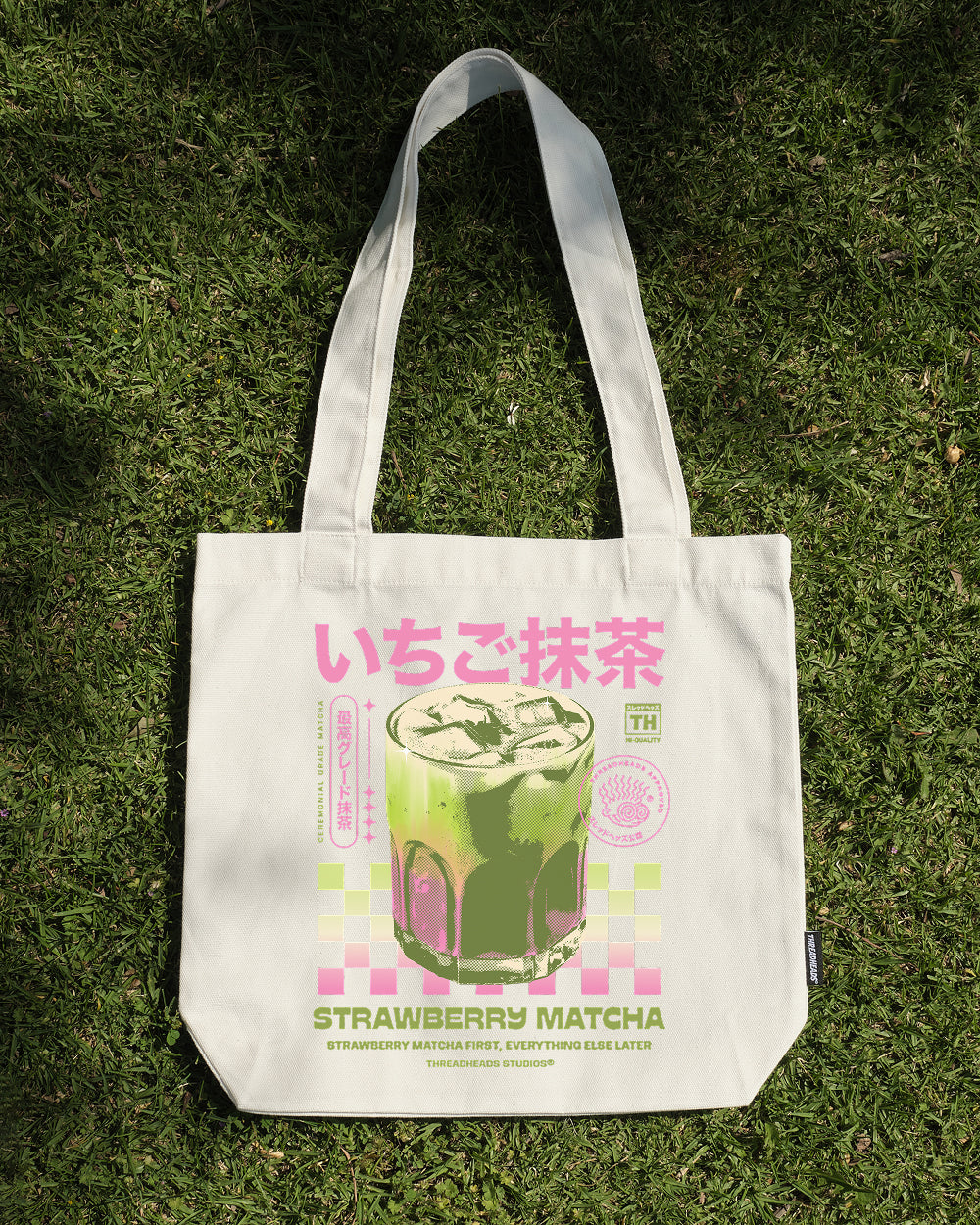 Strawberry Matcha Tote Bag β view 2