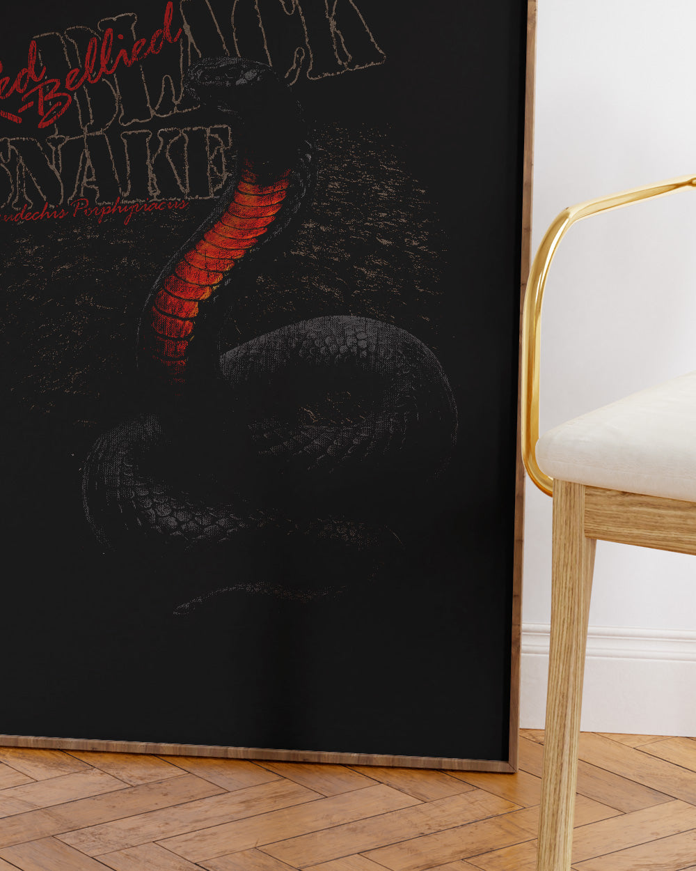 Red Bellied Black Snake Art Print