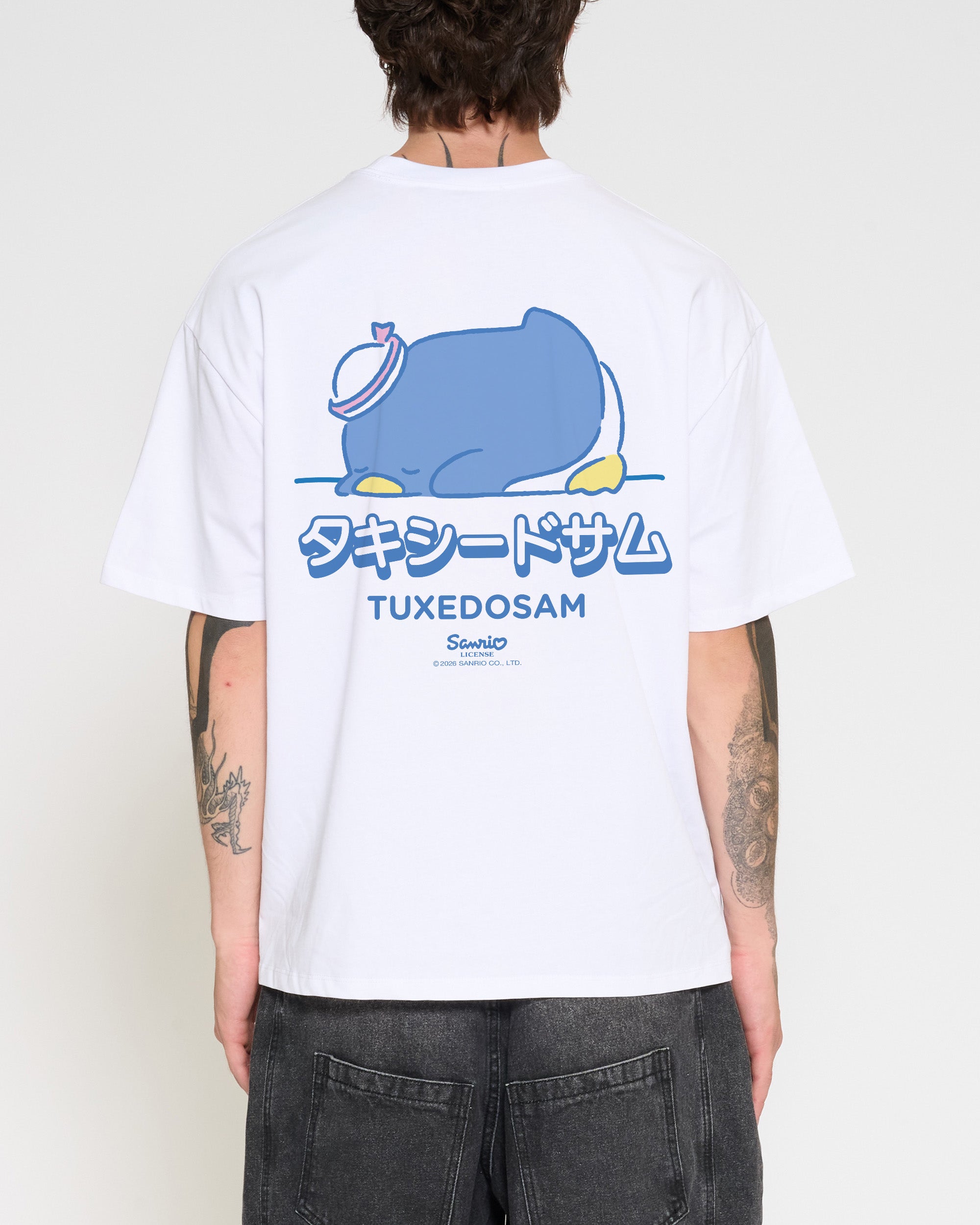 Tuxedosam Staying Cool Oversized Tee Official Hello Kitty and Friends collab Threadheads