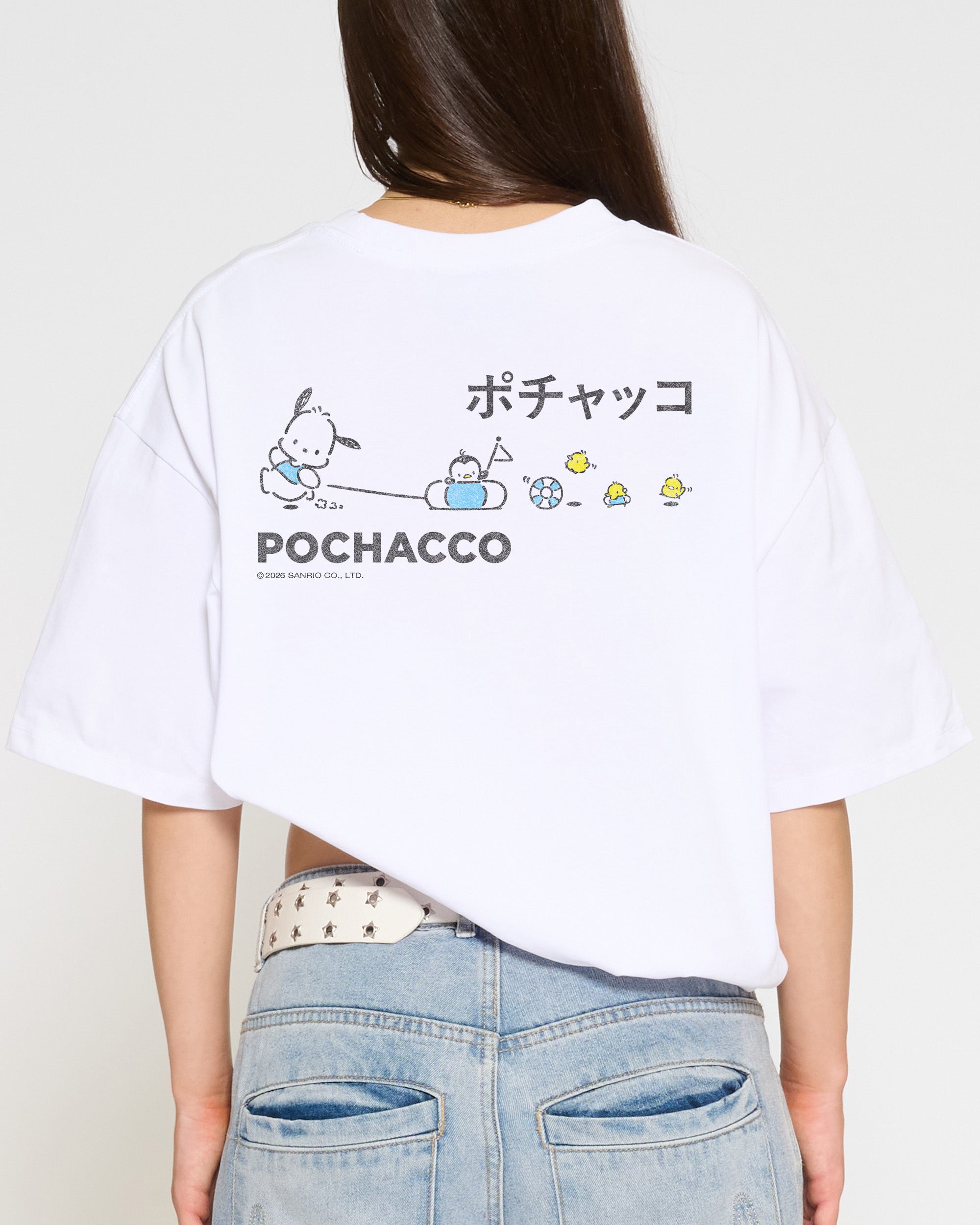 Pochacco Summer Stroll Oversized Tee Official Hello Kitty and Friends collab Threadheads