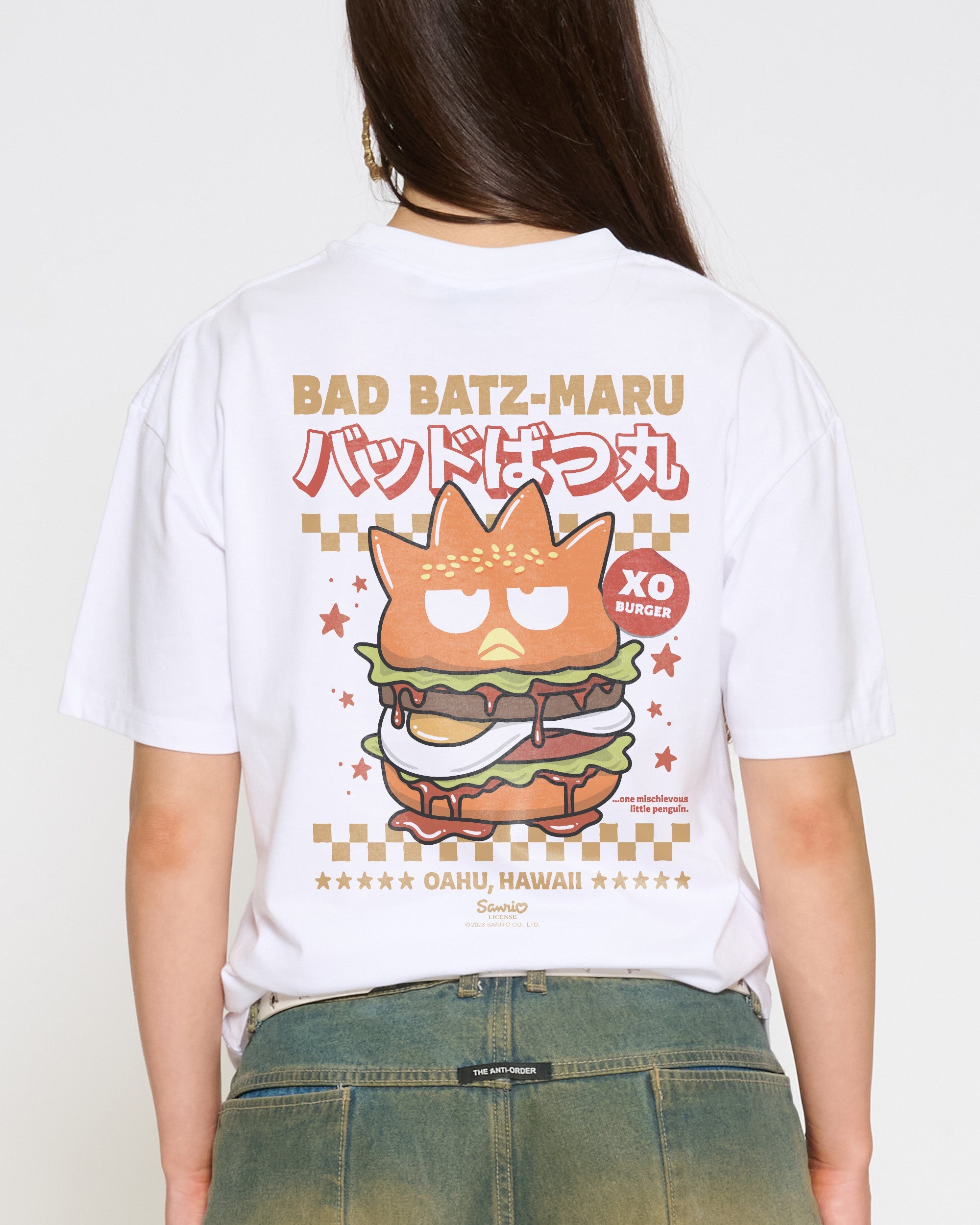 Bad Badtz-Maru Burger T-Shirt Official Hello Kitty and Friends collab Threadheads