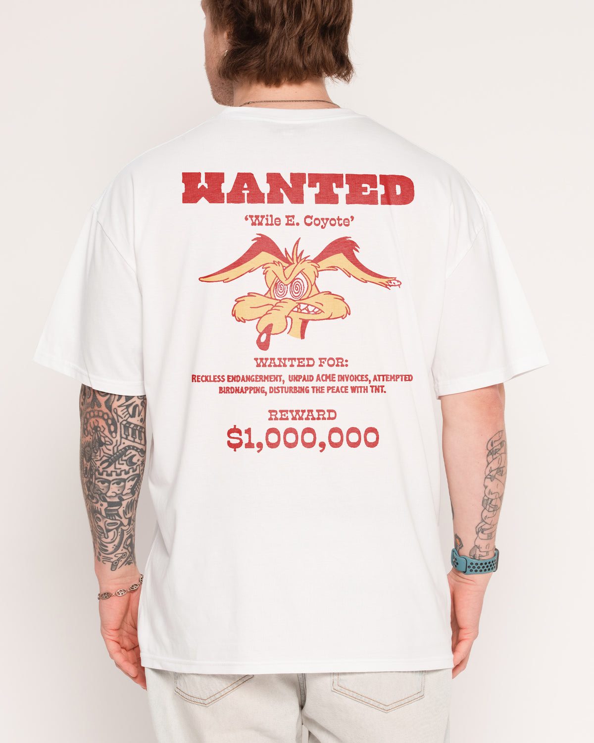 Wanted: Wile E Coyote White T-Shirt