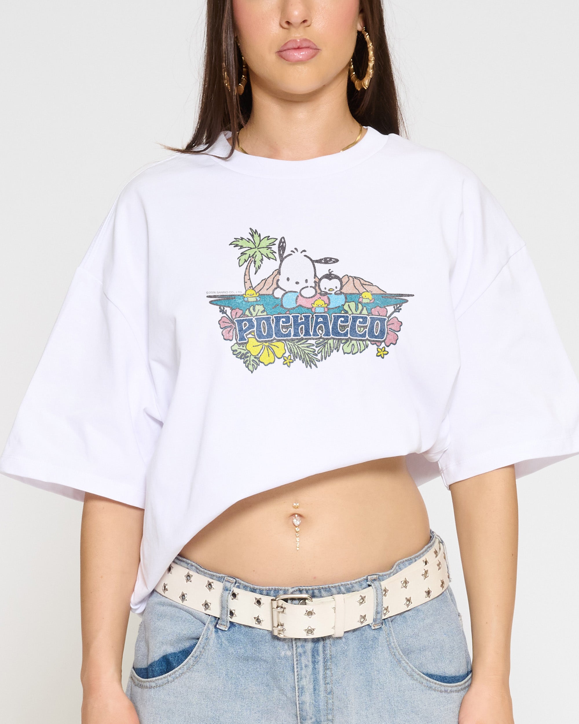 Pochacco Summer Friends Oversized Tee Official Hello Kitty and Friends collab Threadheads