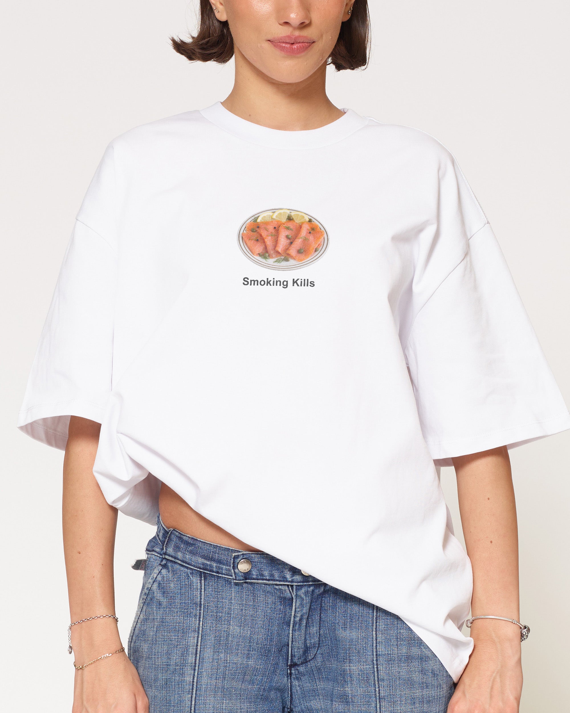 Smoking Kills White Oversized Tee
