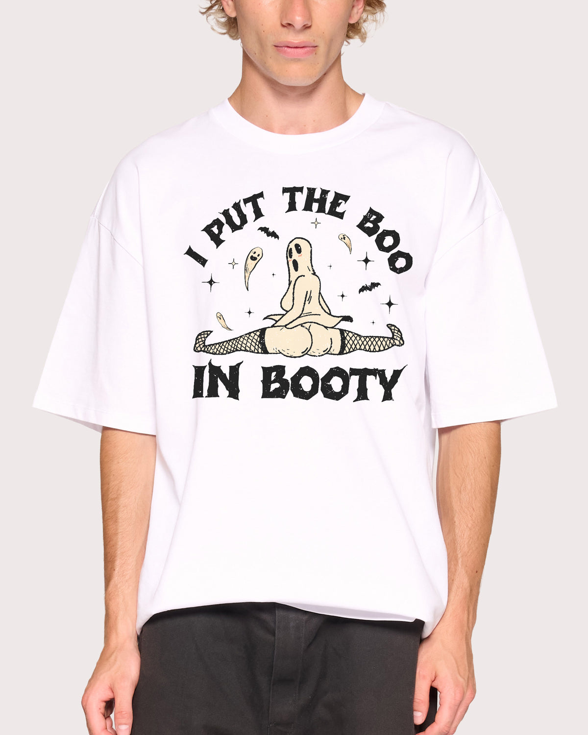 Boo in Booty White Oversized Tee