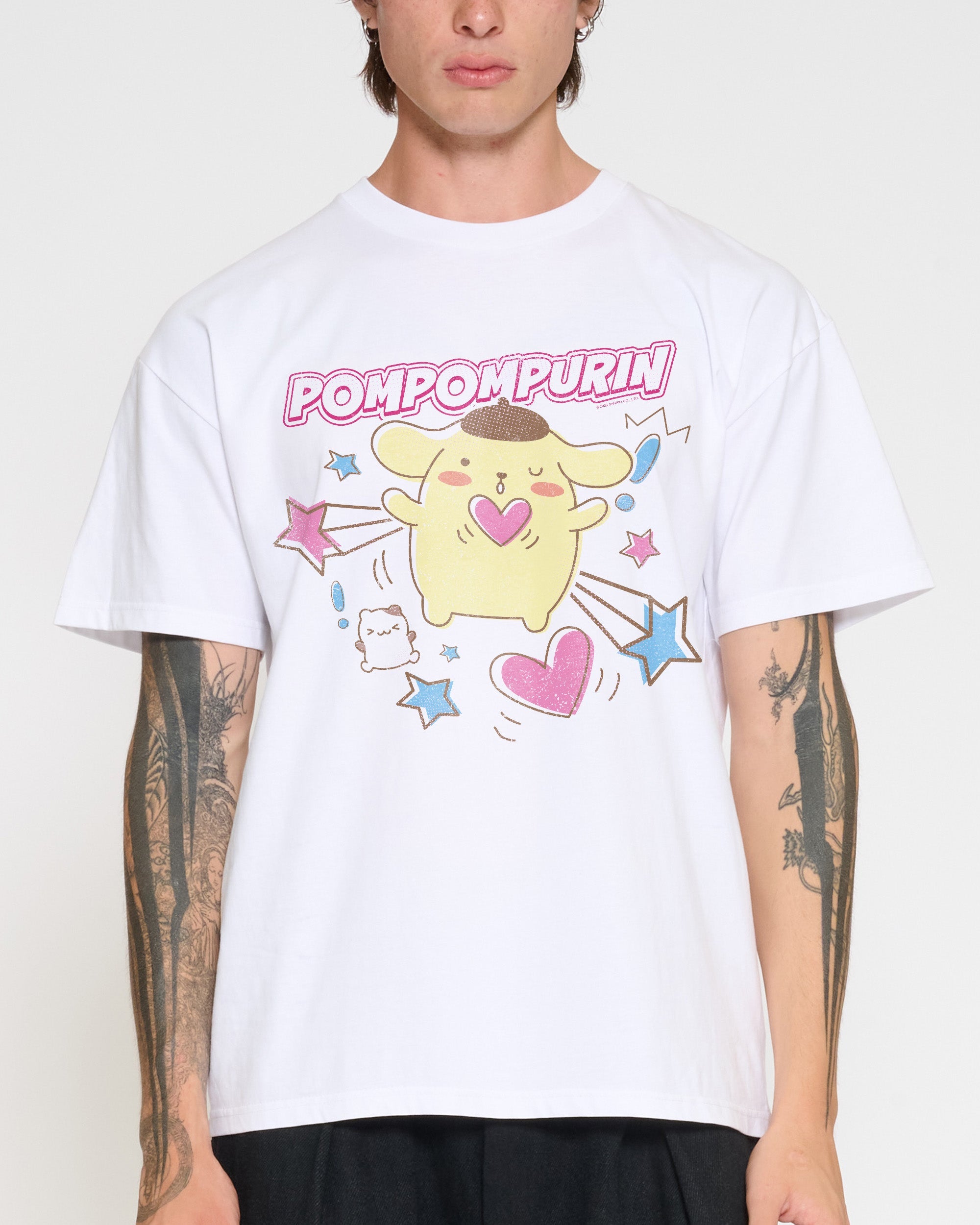 Pompompurin Hearts T-Shirt Official Hello Kitty and Friends collab Threadheads