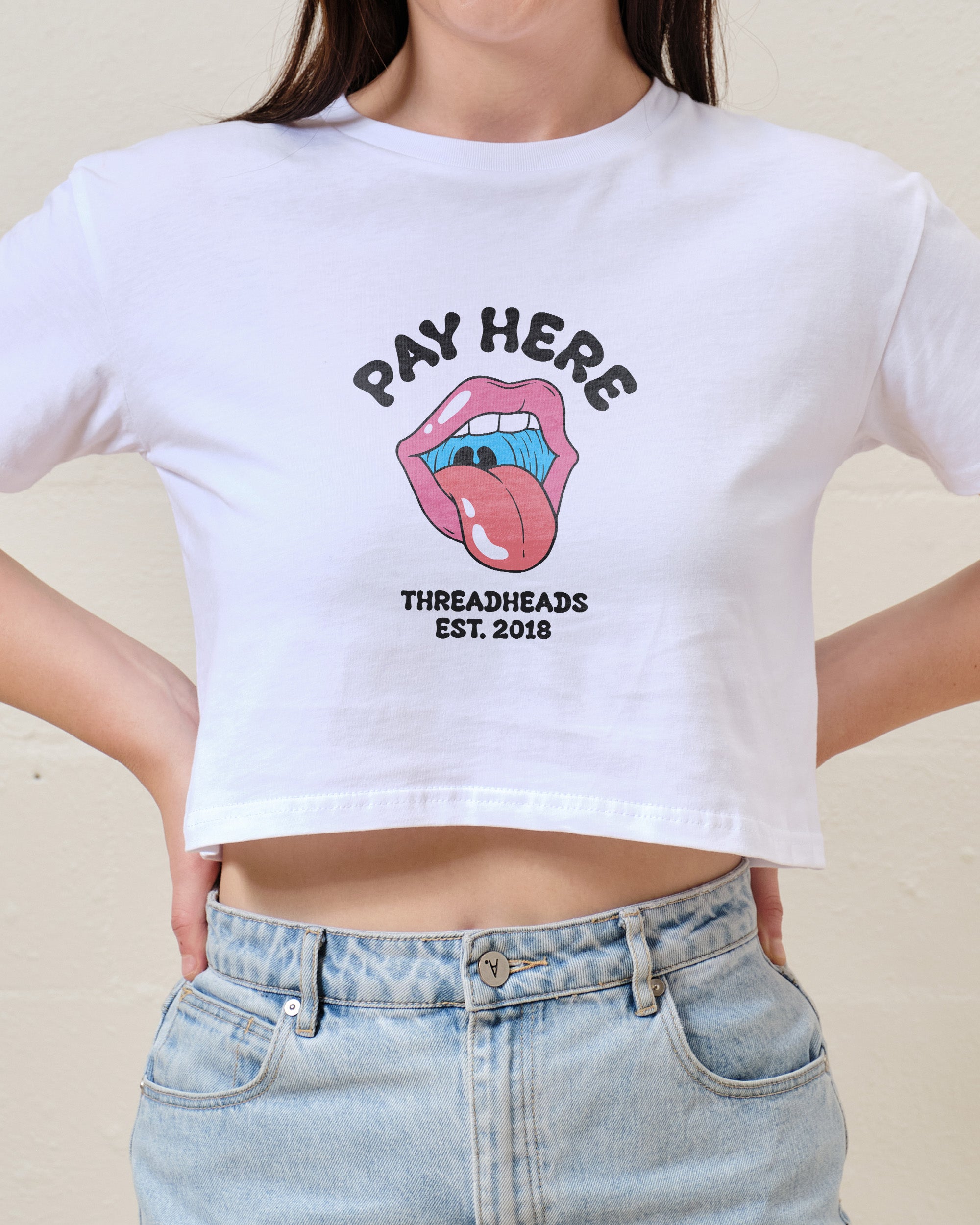 Pay Here Crop Tee