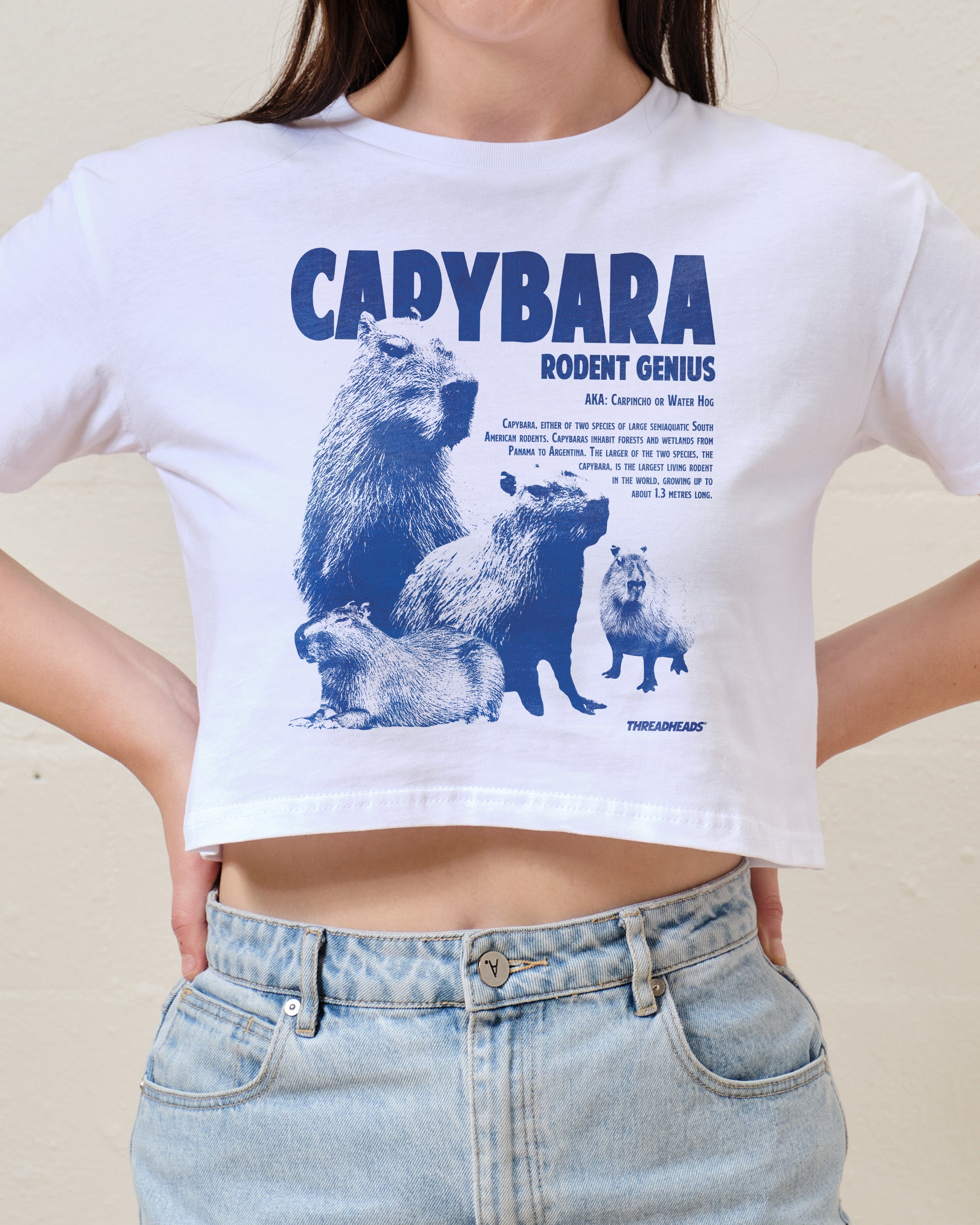 Capybara Rodent Genius Crop Tee
