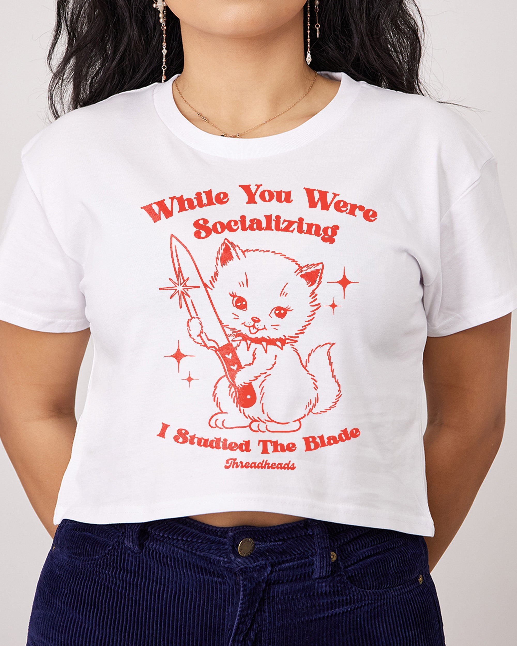 Studied The Blade Crop Tee Australia Online White