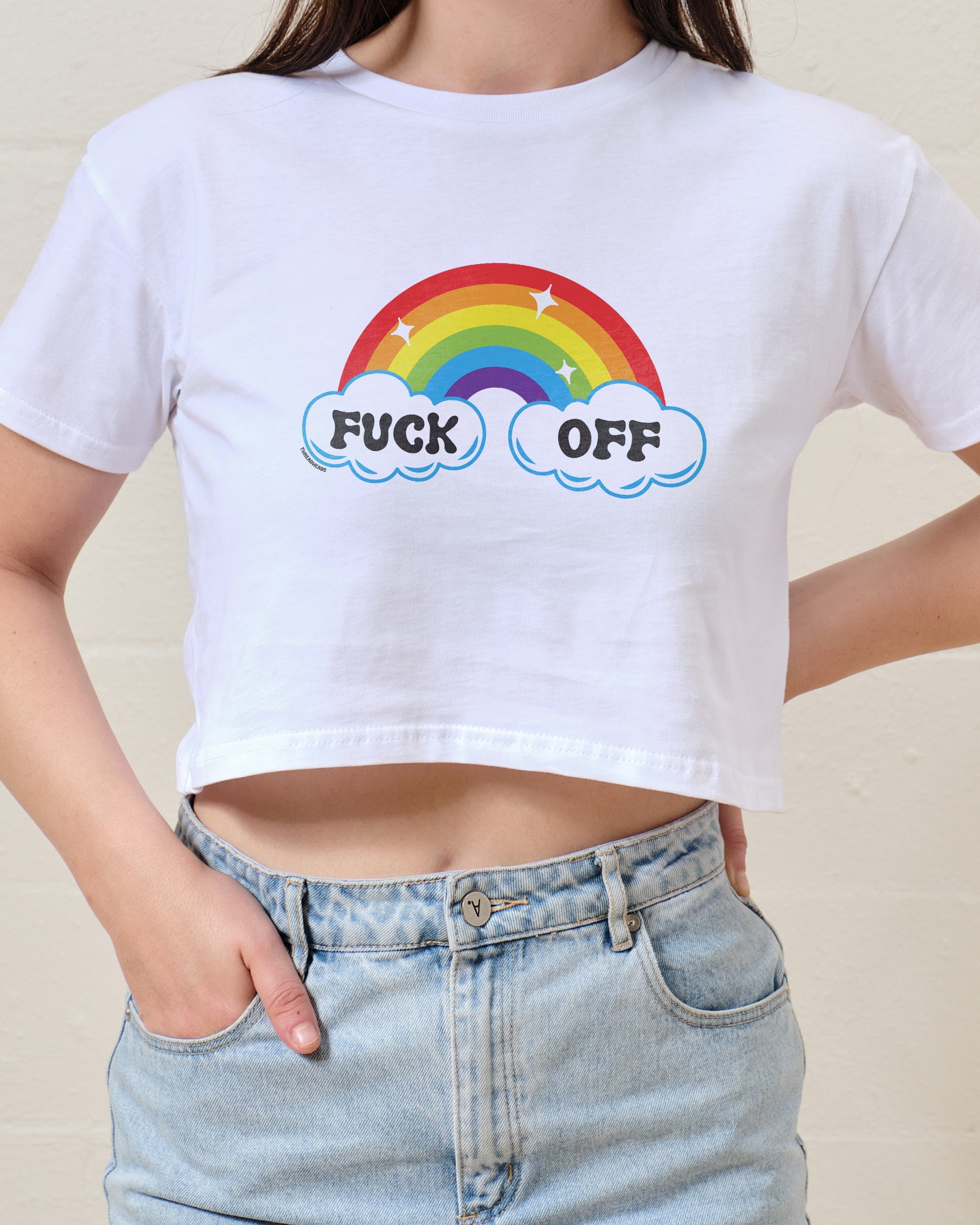 Fk Off Rainbow Crop Tee Australia Online White