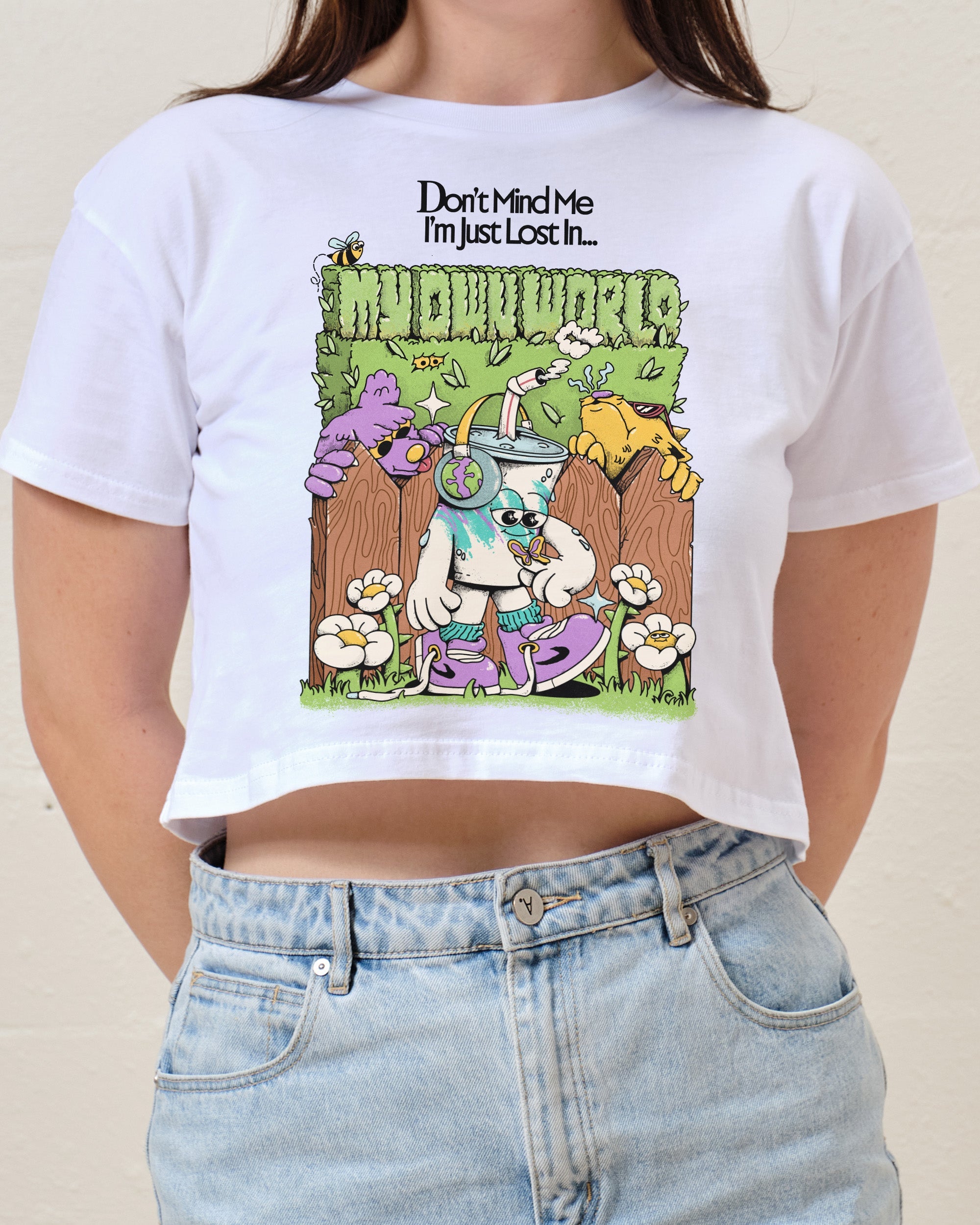 In My Own World Crop Tee Australia Online White