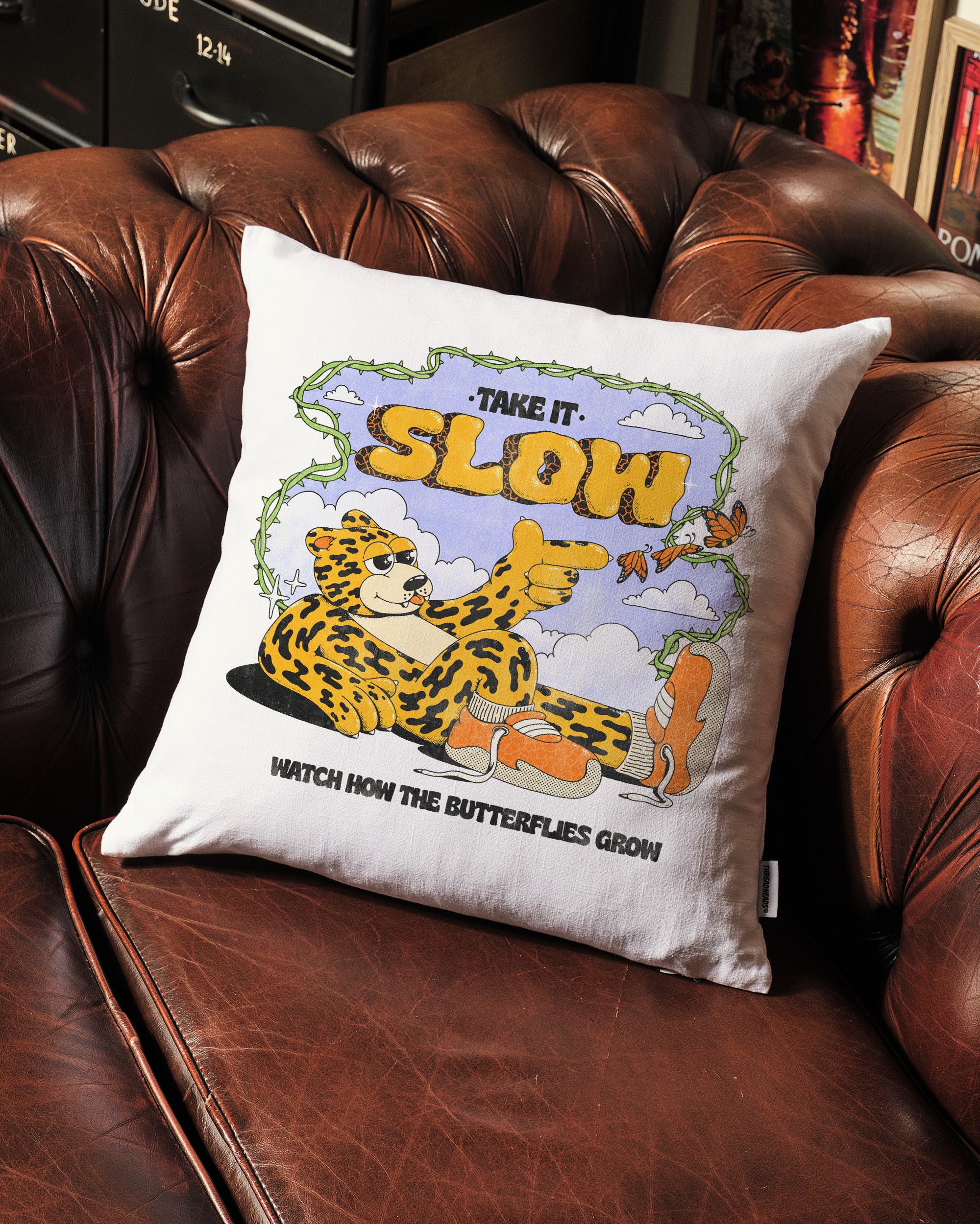 Take It Slow Cushion Australia Online White