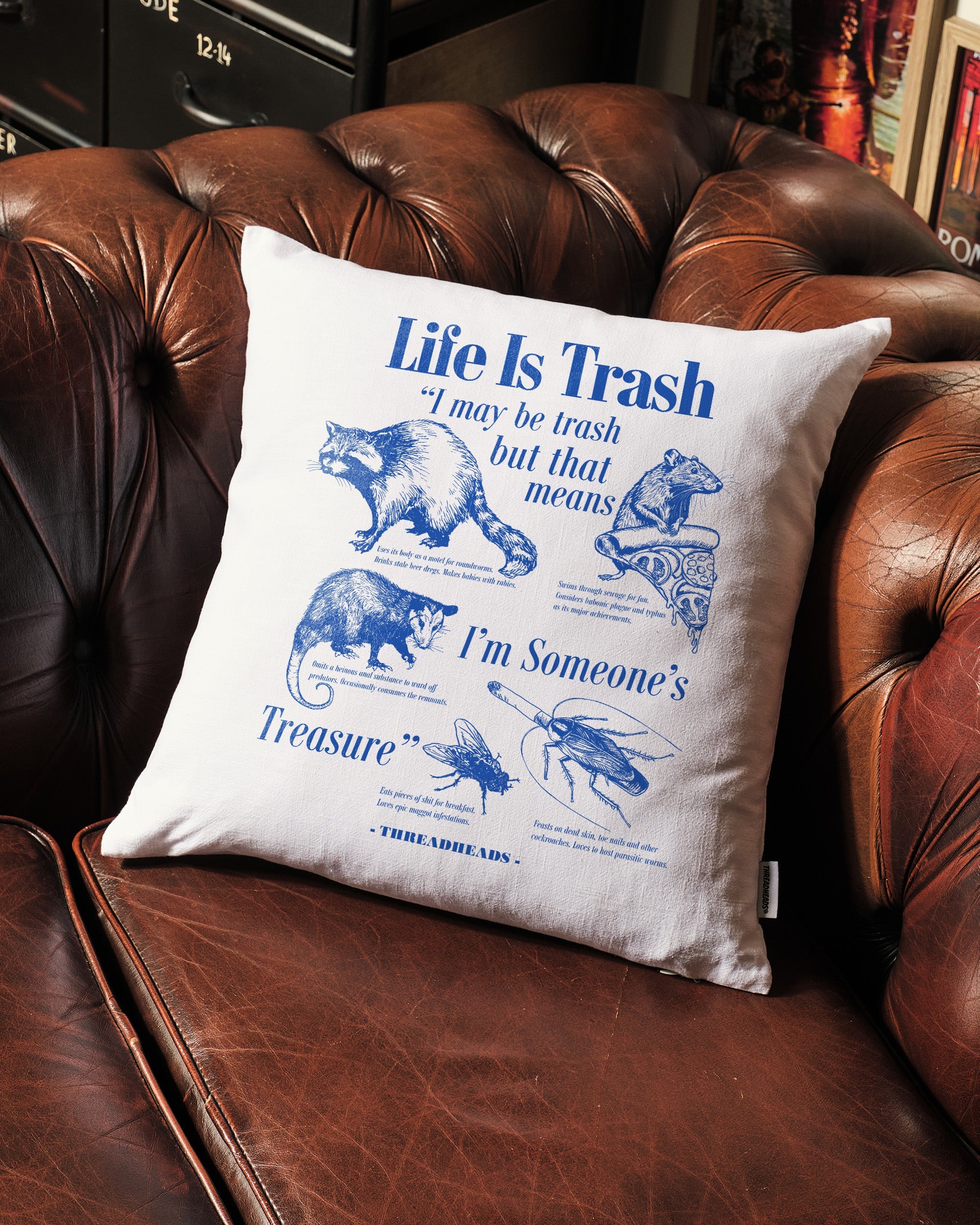 Life Is Trash Cushion Australia Online White