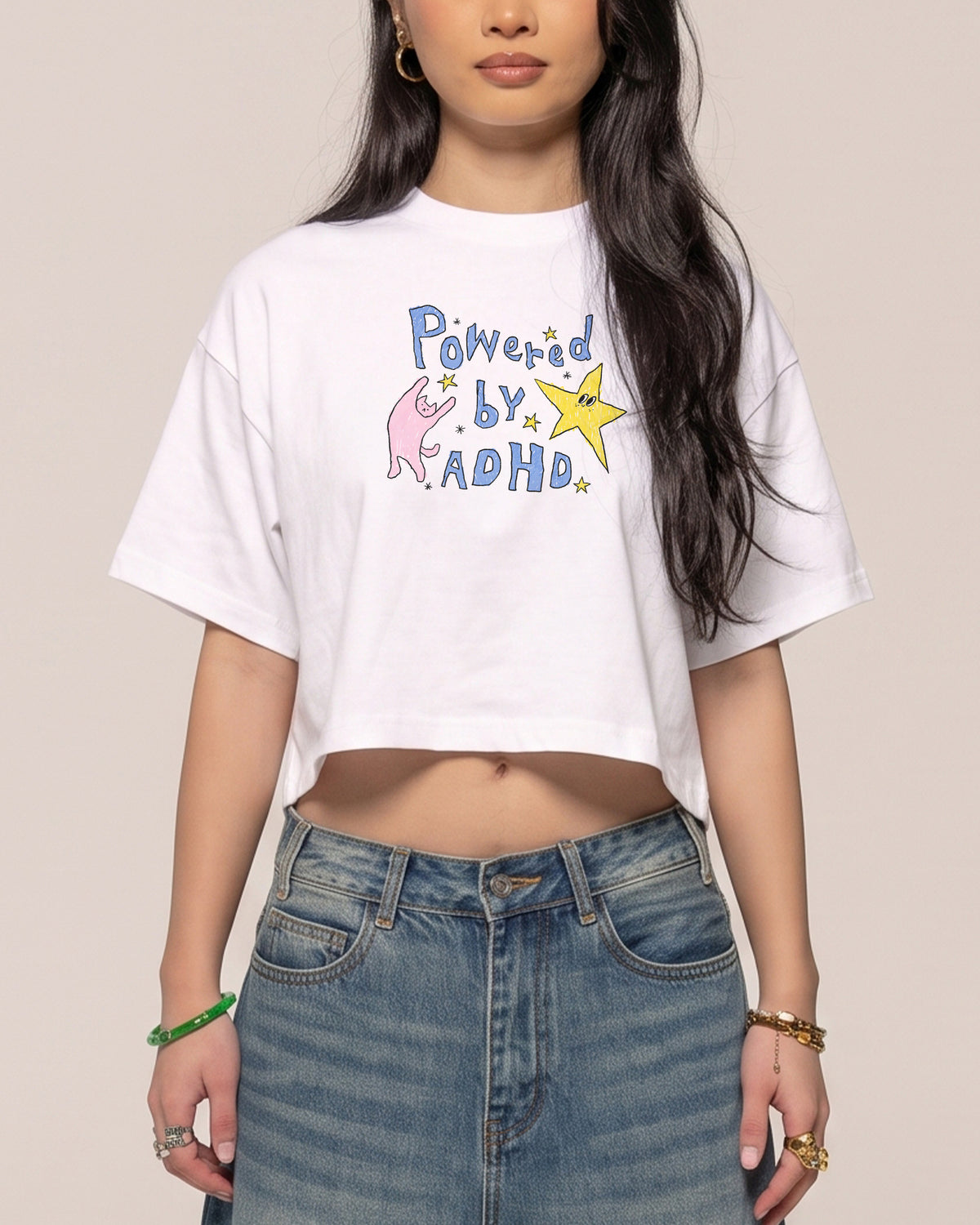 Powered by ADHD Crop Tee