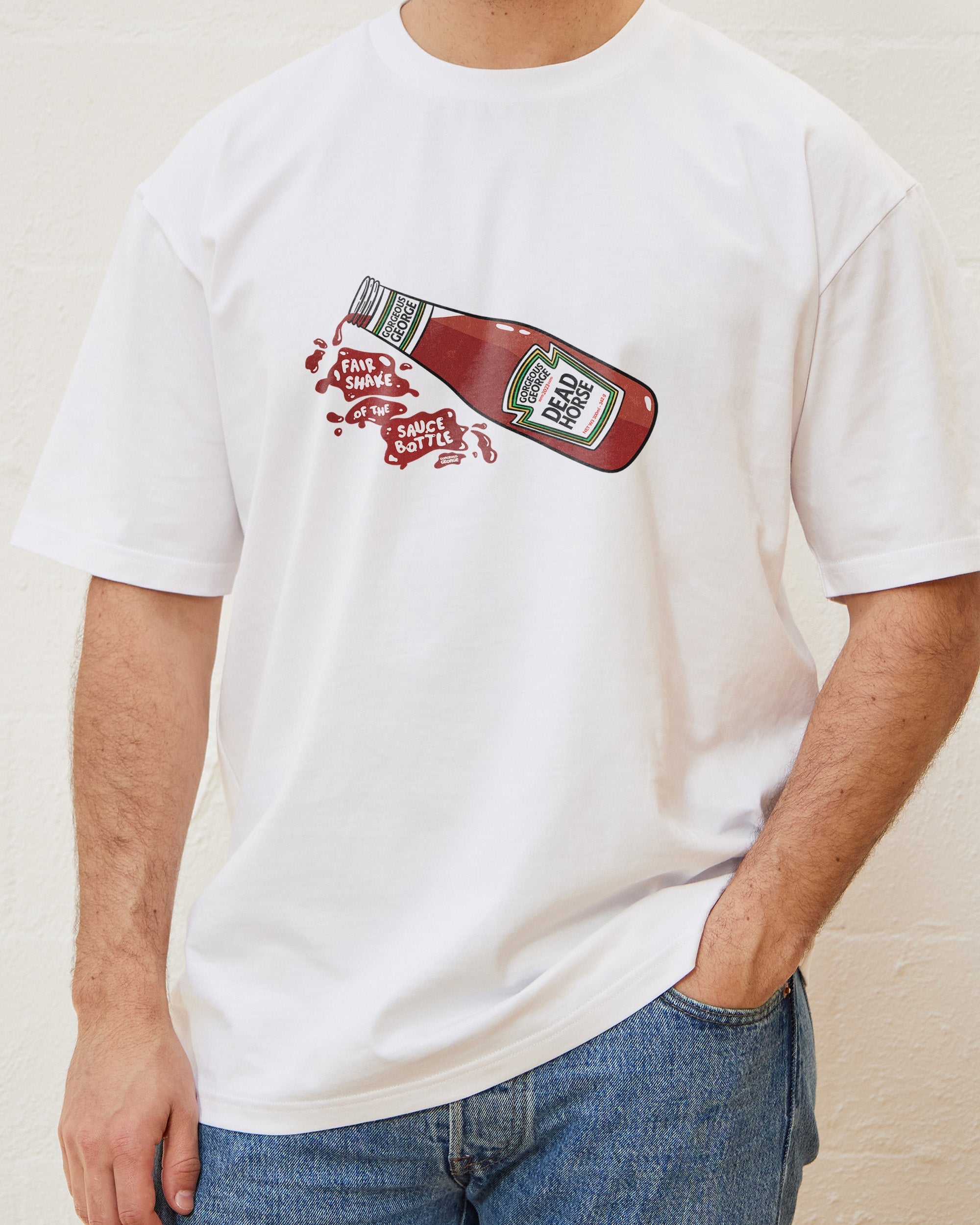 Fair Shake of the Sauce Bottle T-Shirt Australia Online White
