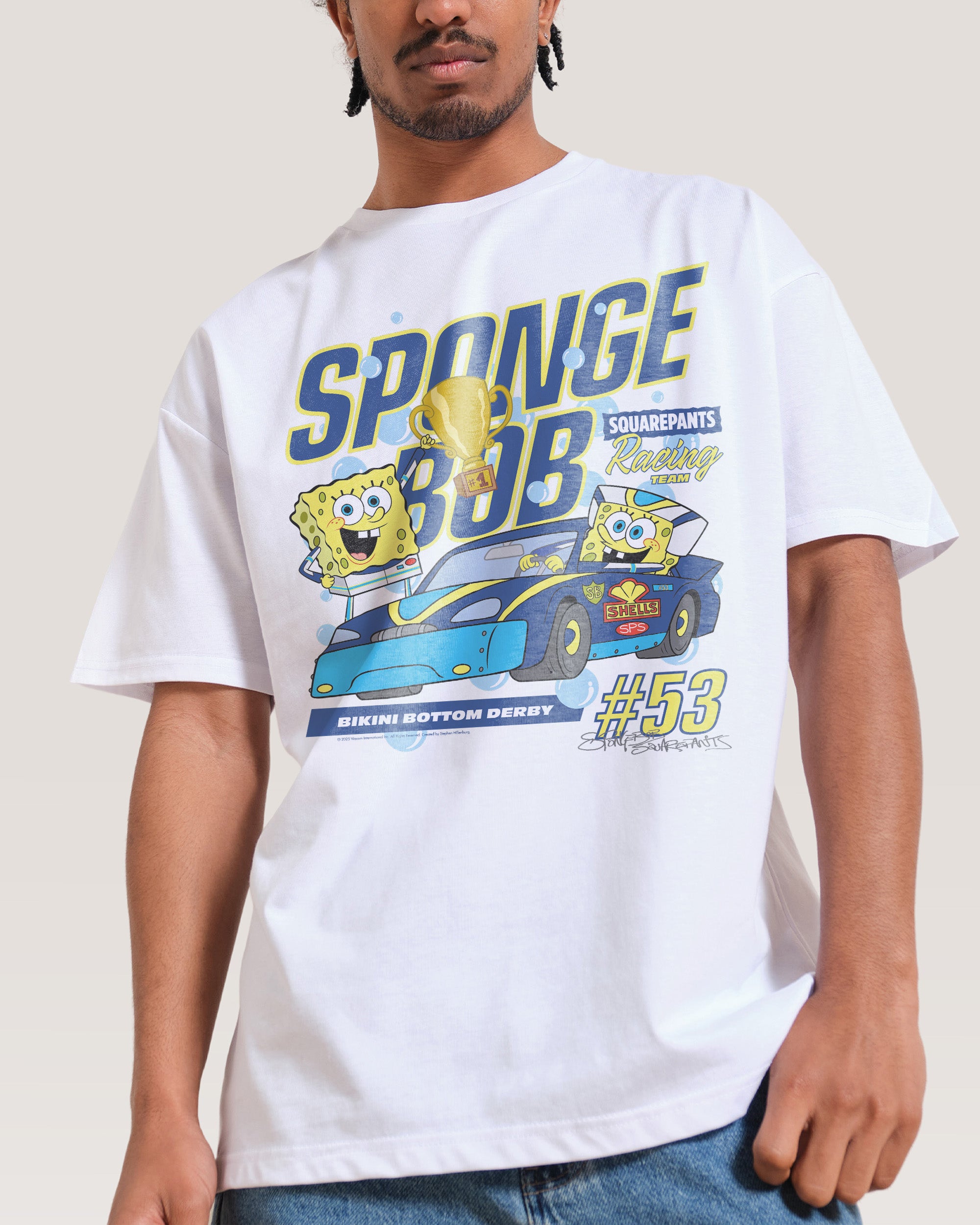 Spongebob Racing White T-Shirt