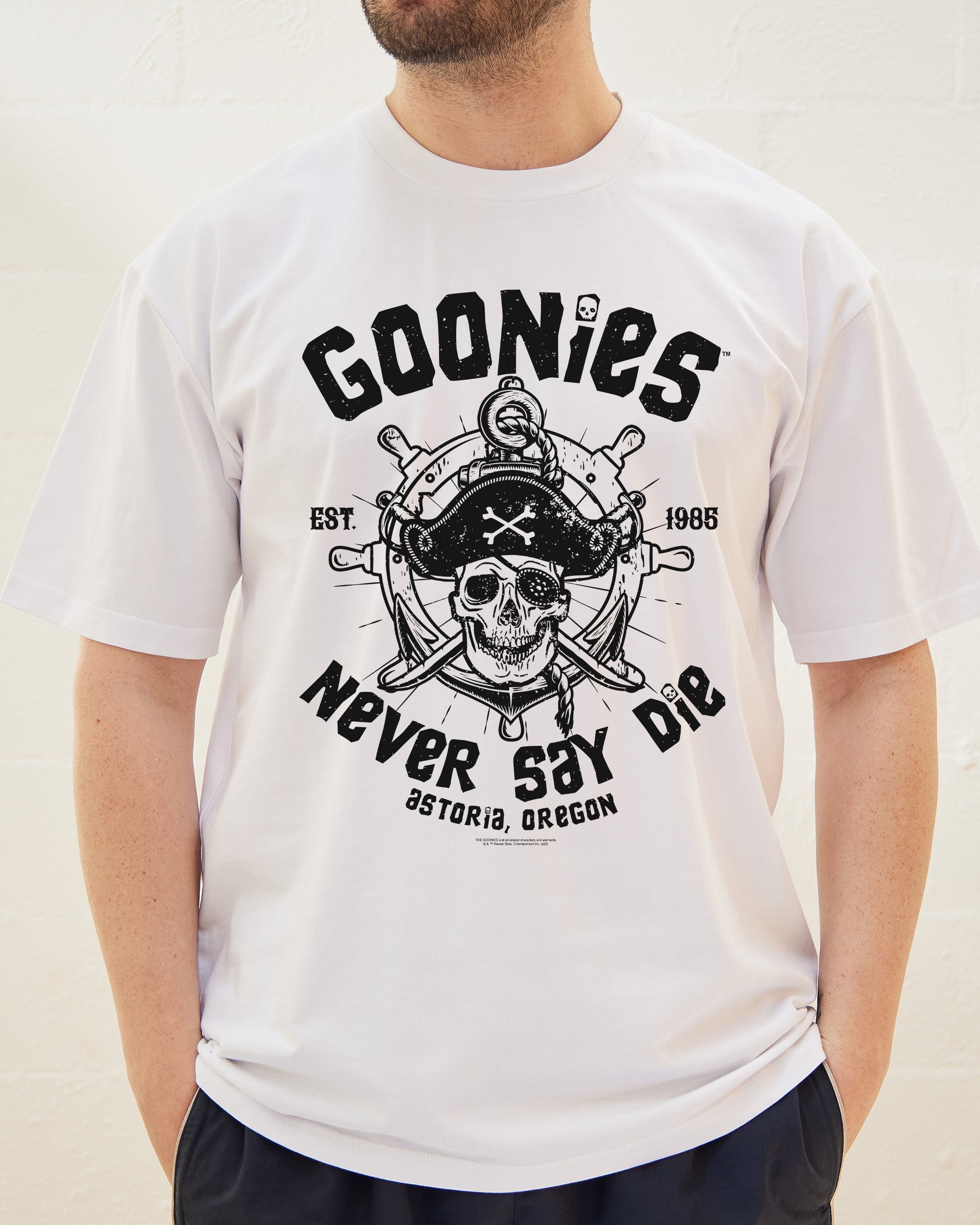 Goonies Never Say Die T-Shirt Australia Online #colour_white