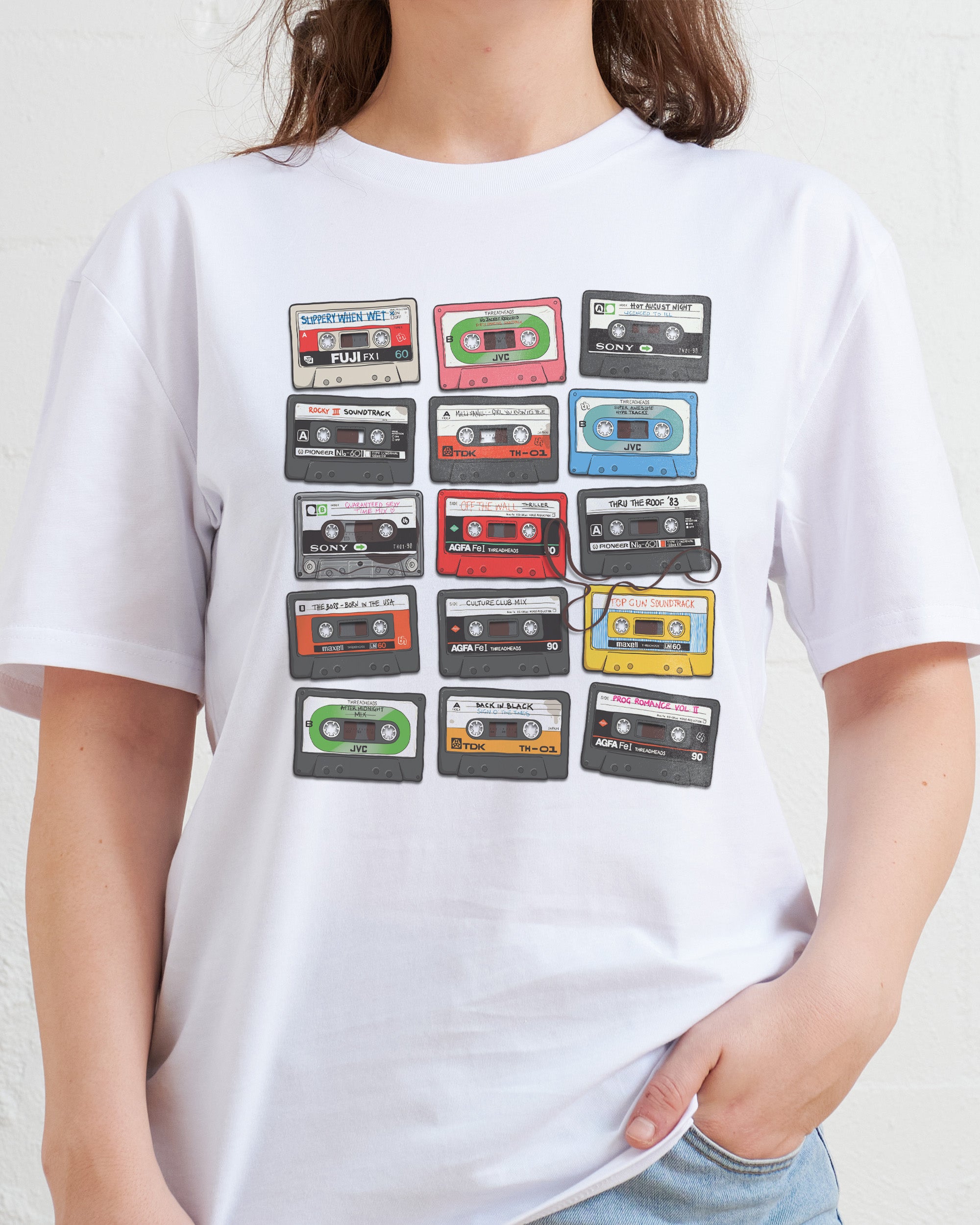 Cassette Tapes T-Shirt Australia Online #colour_white