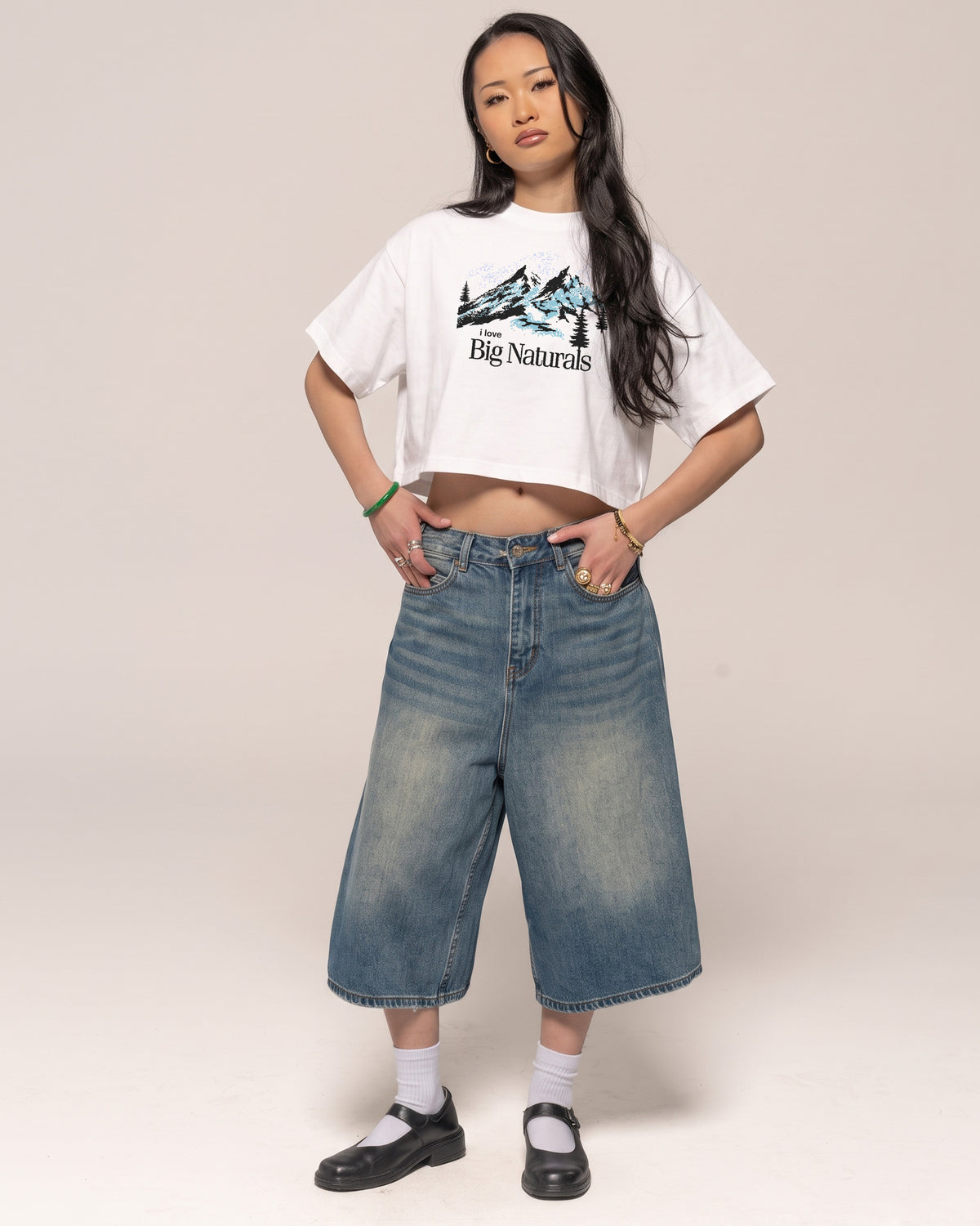 Big Naturals White Crop Tee