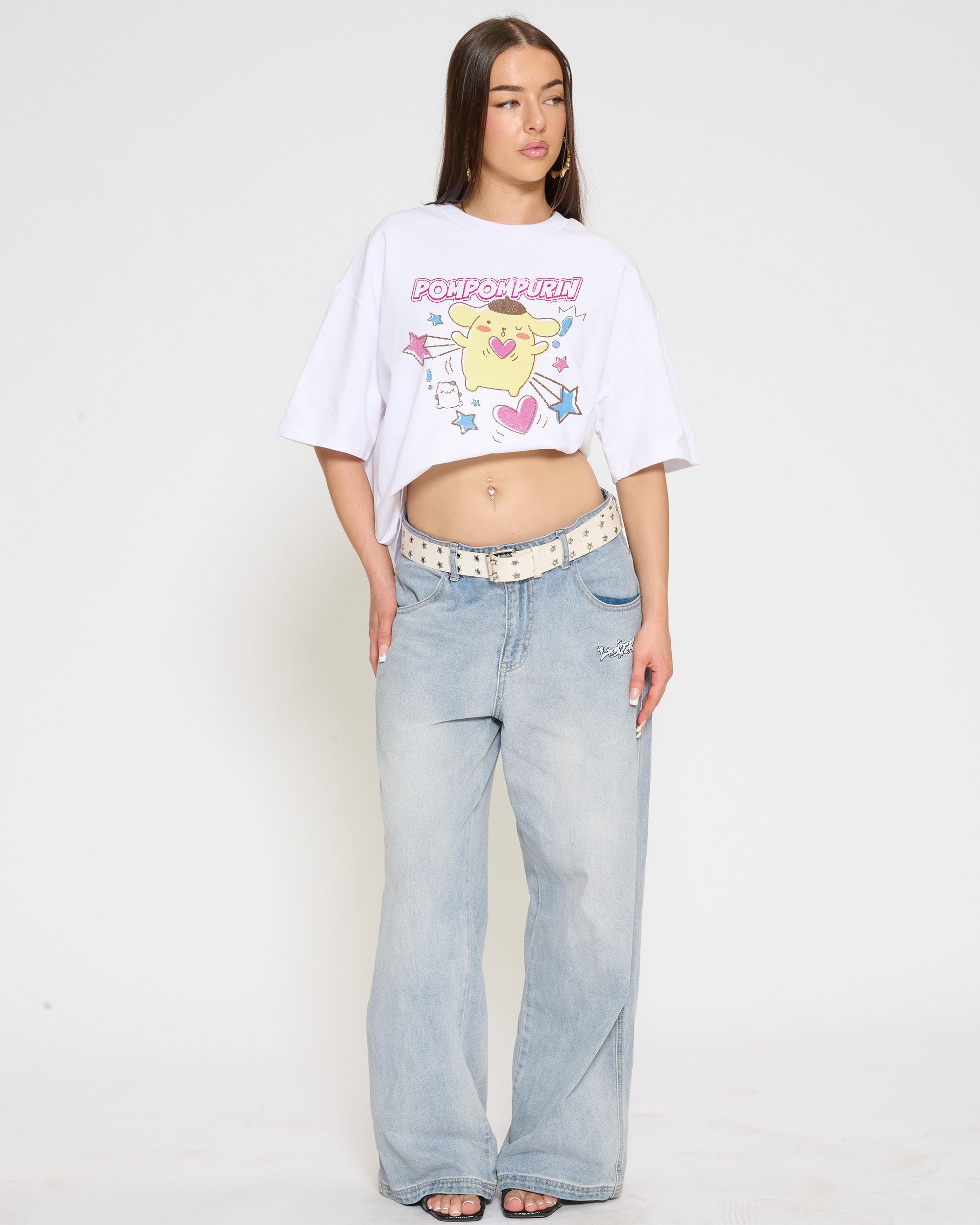 Pompompurin Hearts Oversized Tee Official Hello Kitty and Friends collab Threadheads
