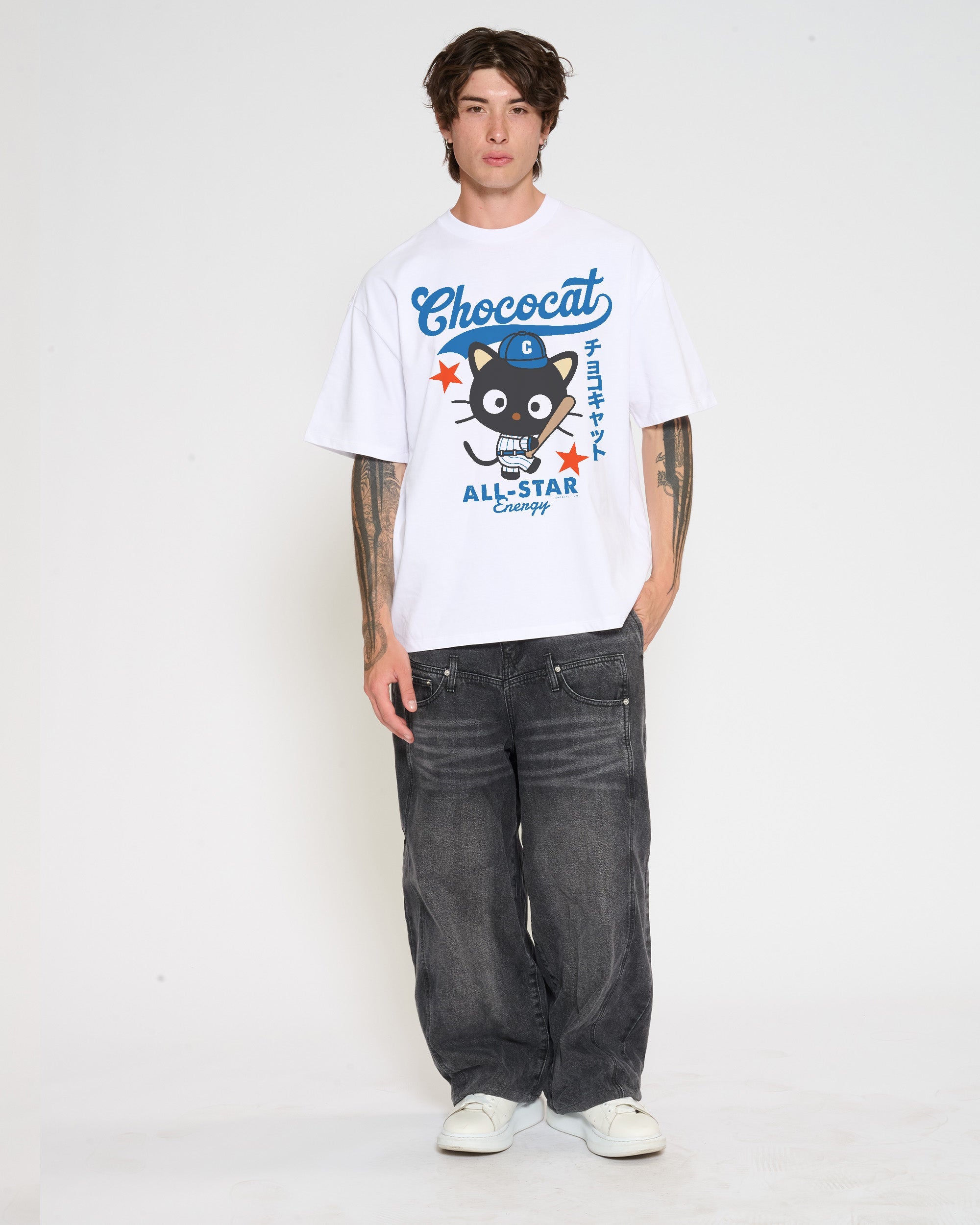 Chococat Baseball Oversized Tee Official Hello Kitty and Friends collab Threadheads