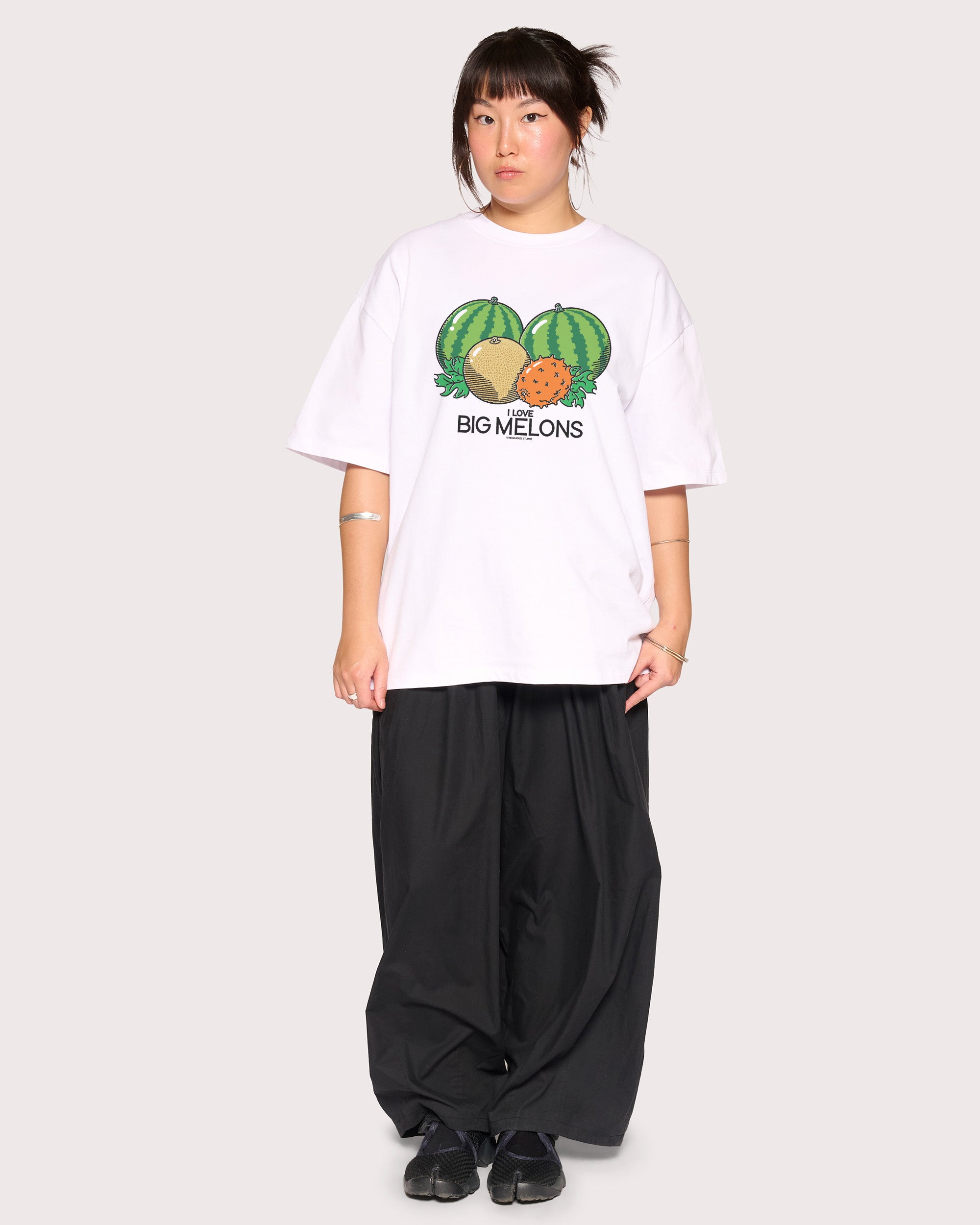 I Love Big Melons White Oversized Tee