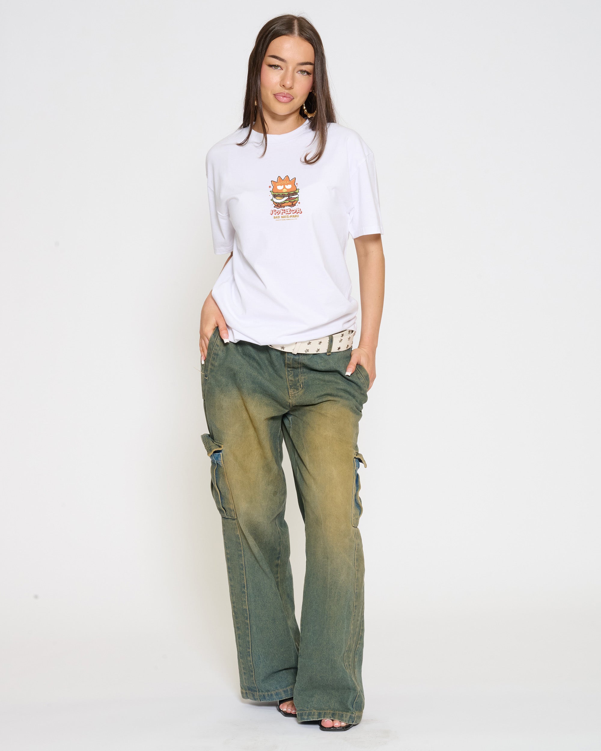 Bad Badtz-Maru Burger T-Shirt Official Hello Kitty and Friends collab Threadheads