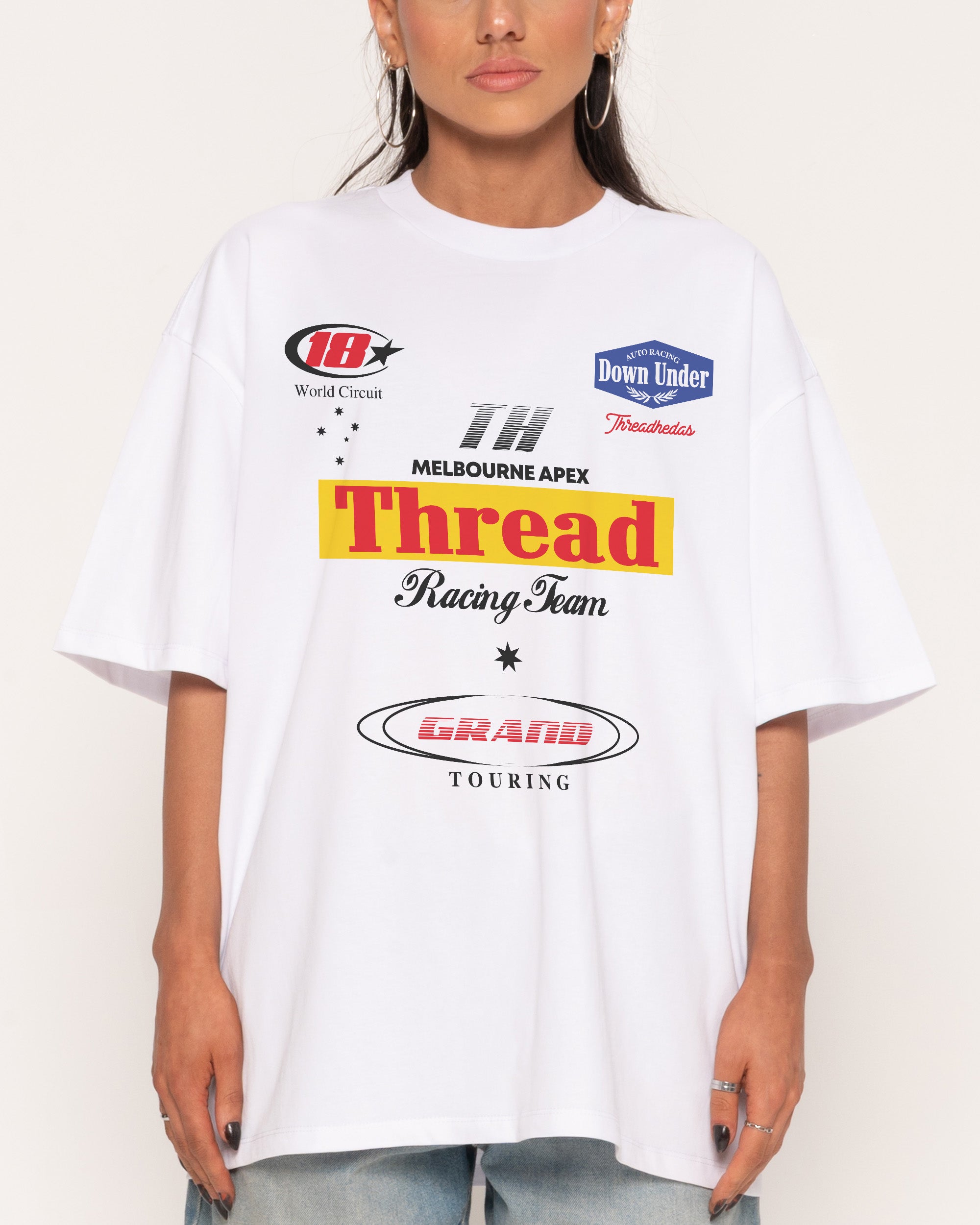 Down Under Apex White Oversized Tee