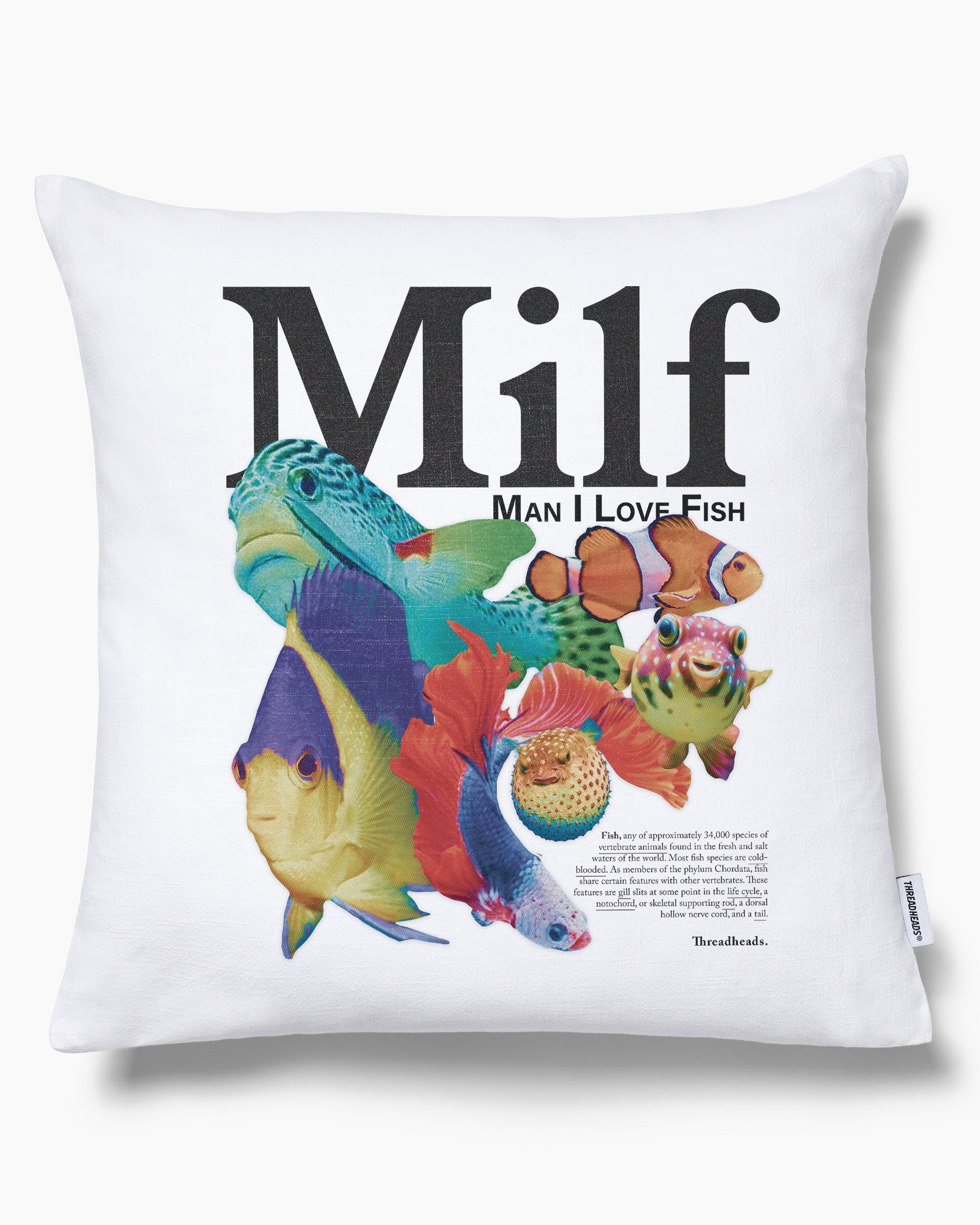 Man I Love Fish Cushion Australia Online White