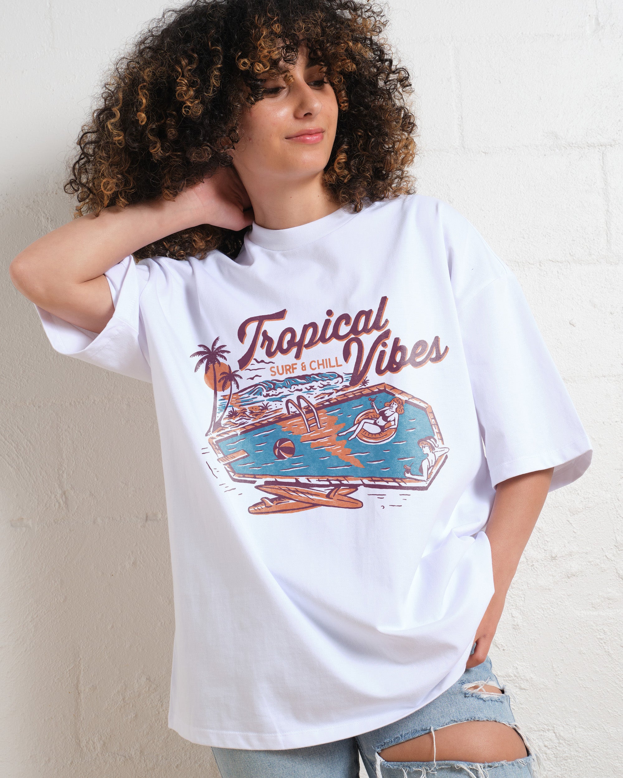 Tropical Vibes Oversized Tee