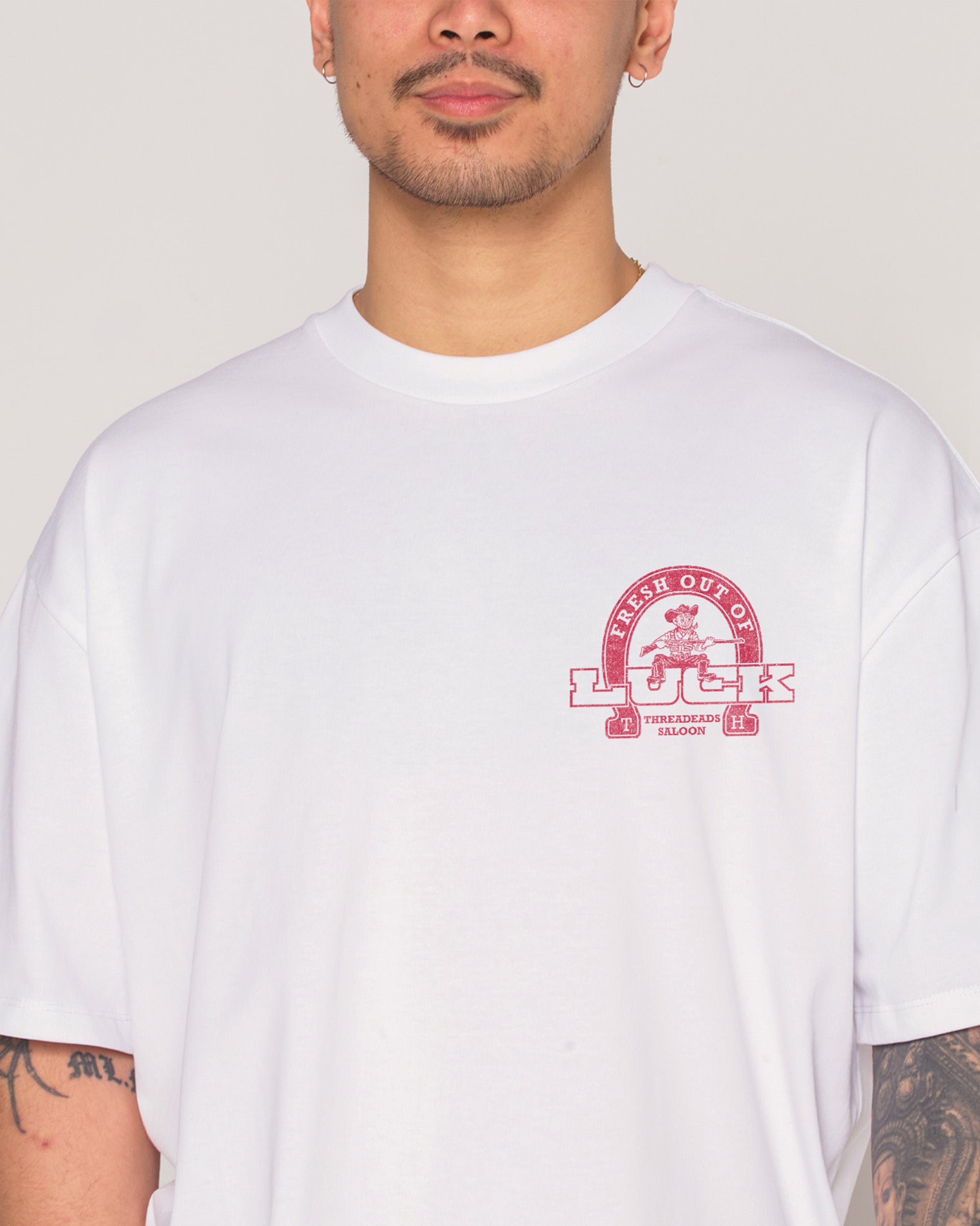 Fresh Out of Luck White Oversized Tee