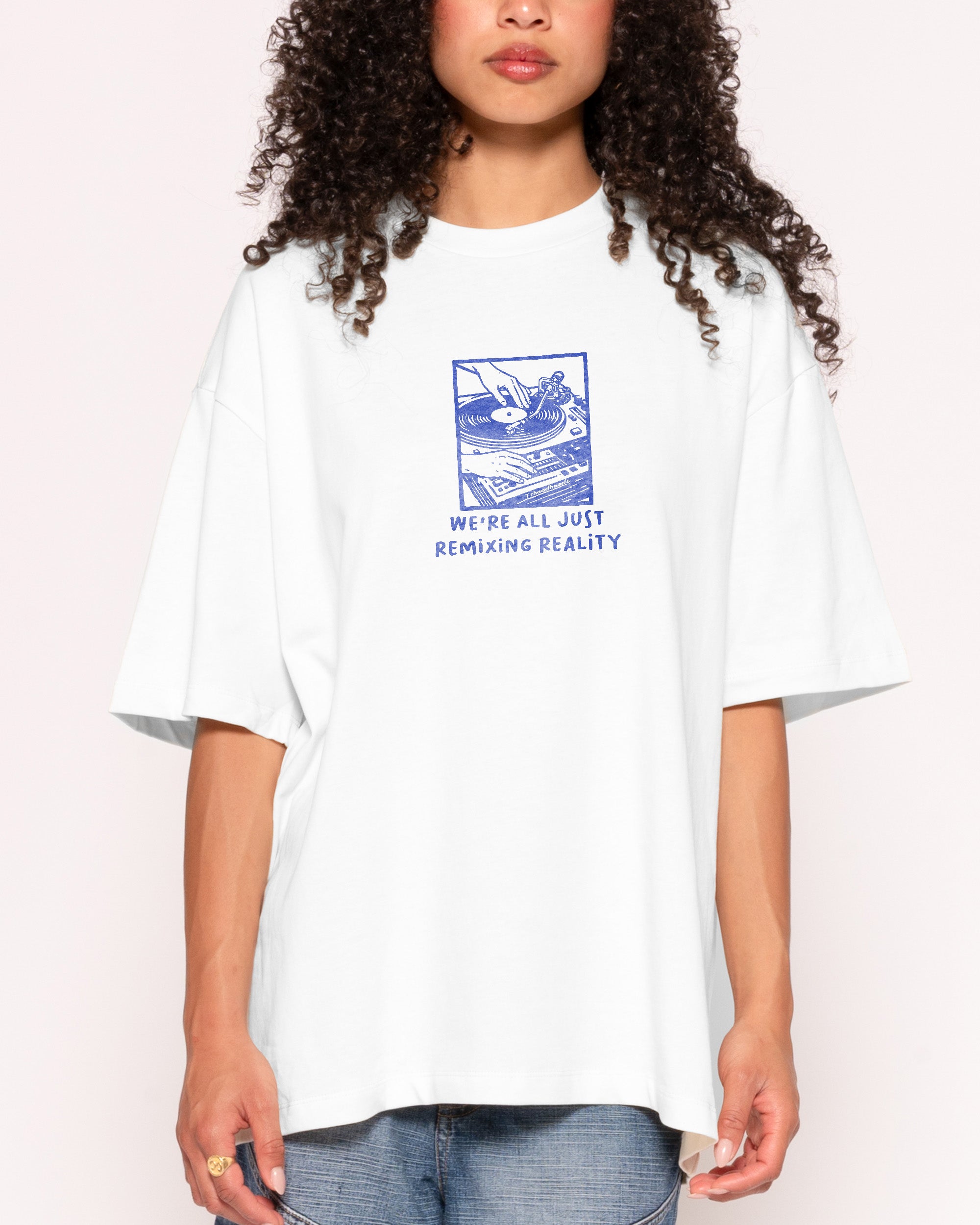 Remixing Reality White Oversized Tee