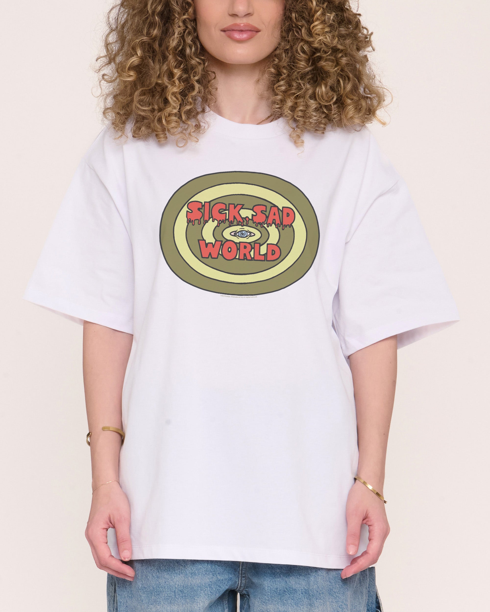 Sick Sad World White Oversized Tee