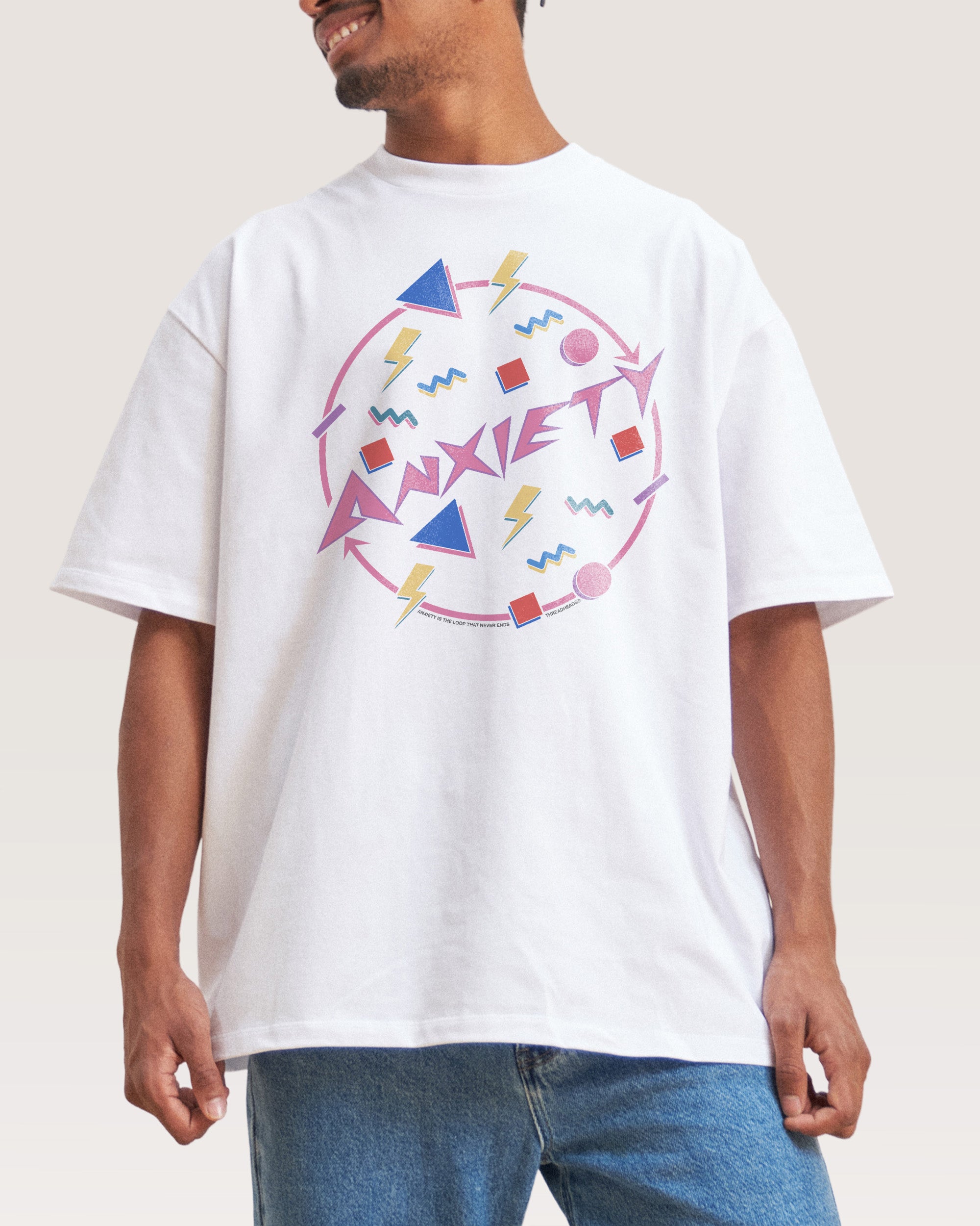 Anxiety White Oversized Tee