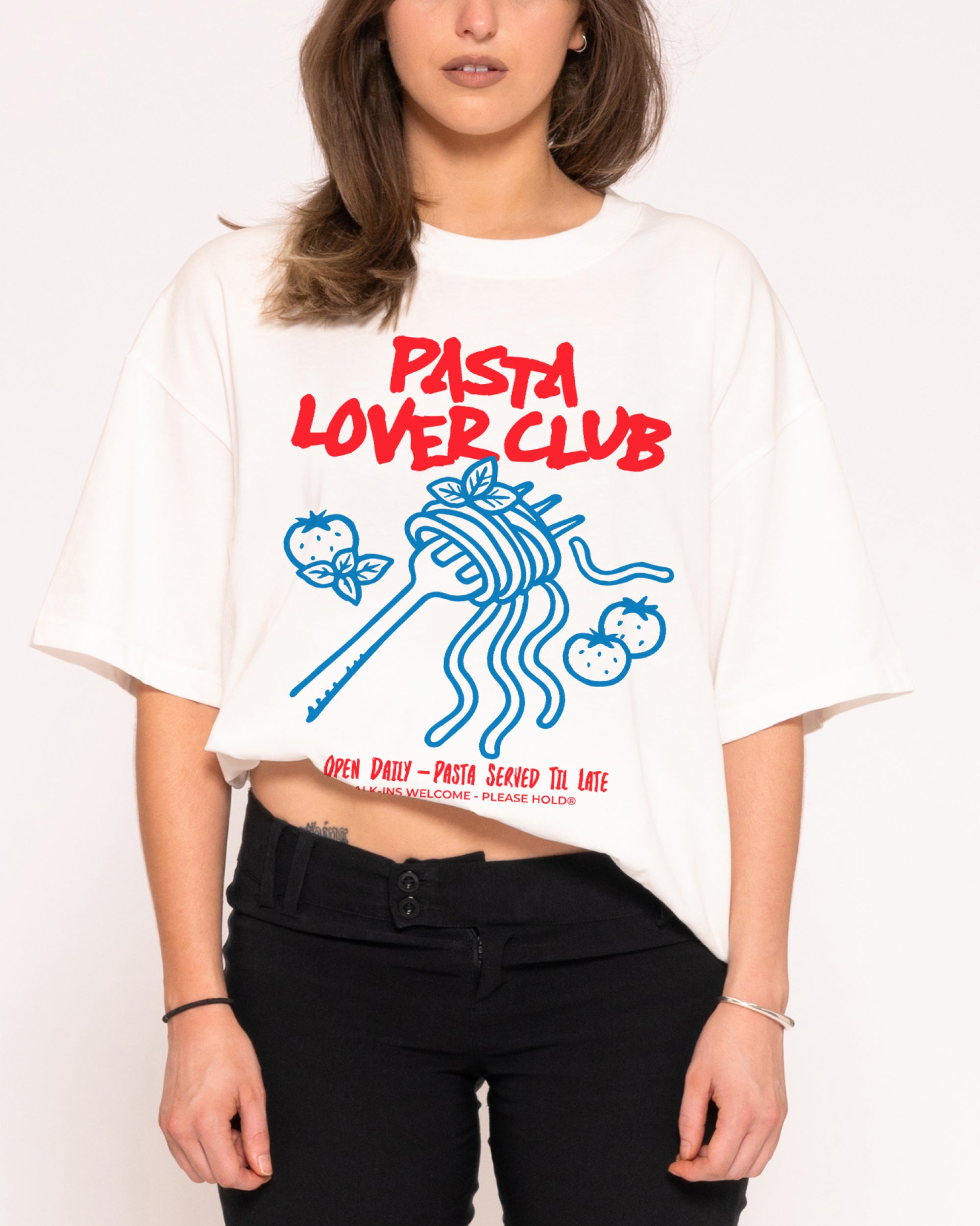 Pasta Lover Club Boxy Crop Tee Threadheads Australia Online