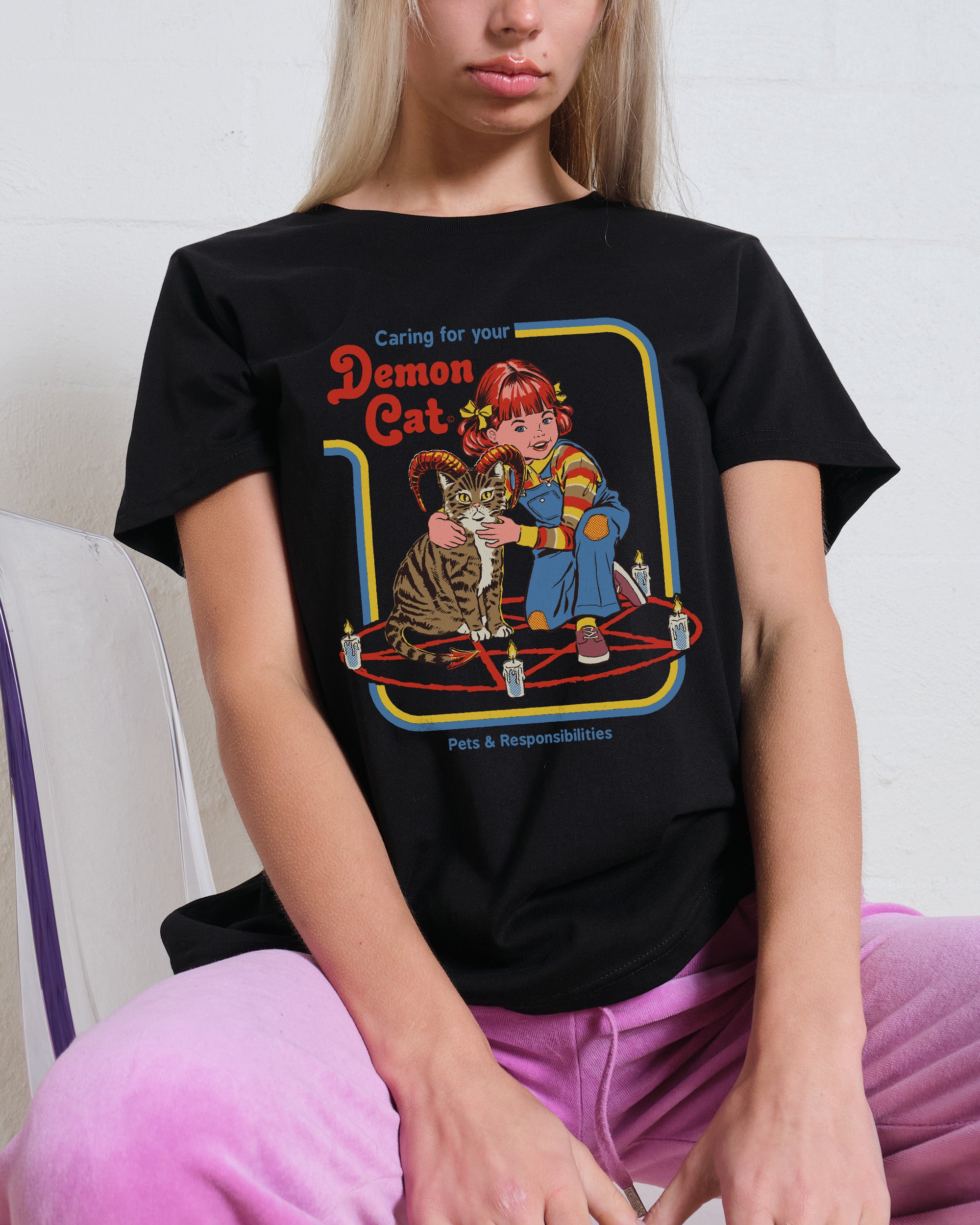 Caring for Your Demon Cat Women's Tee Online Australia