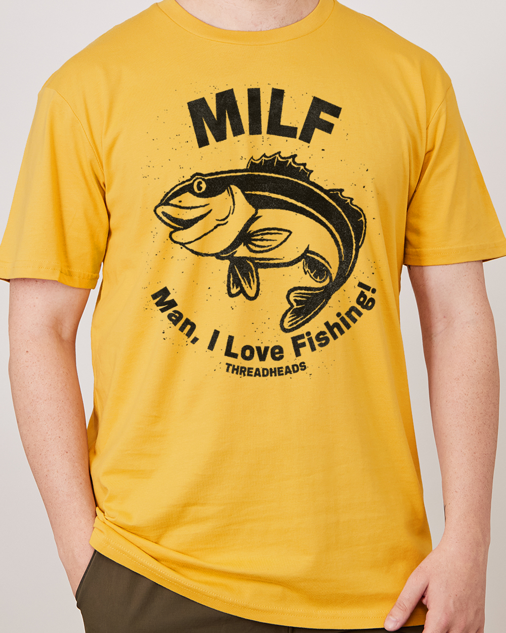 Man I Love Fishing T-Shirt Australia Online #colour_yellow