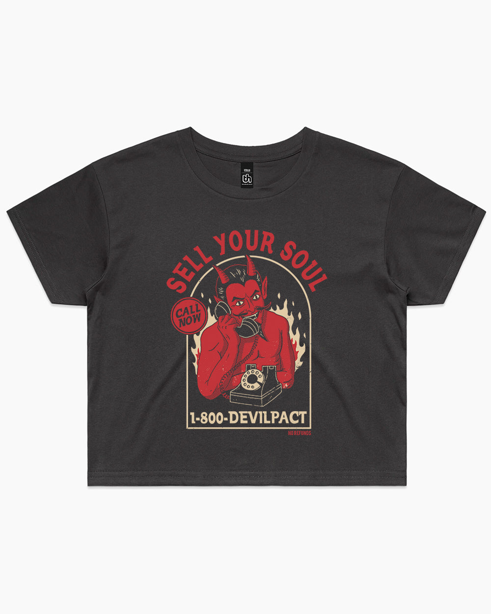 Sell Your Soul Crop Tee Australia Online #colour_coal