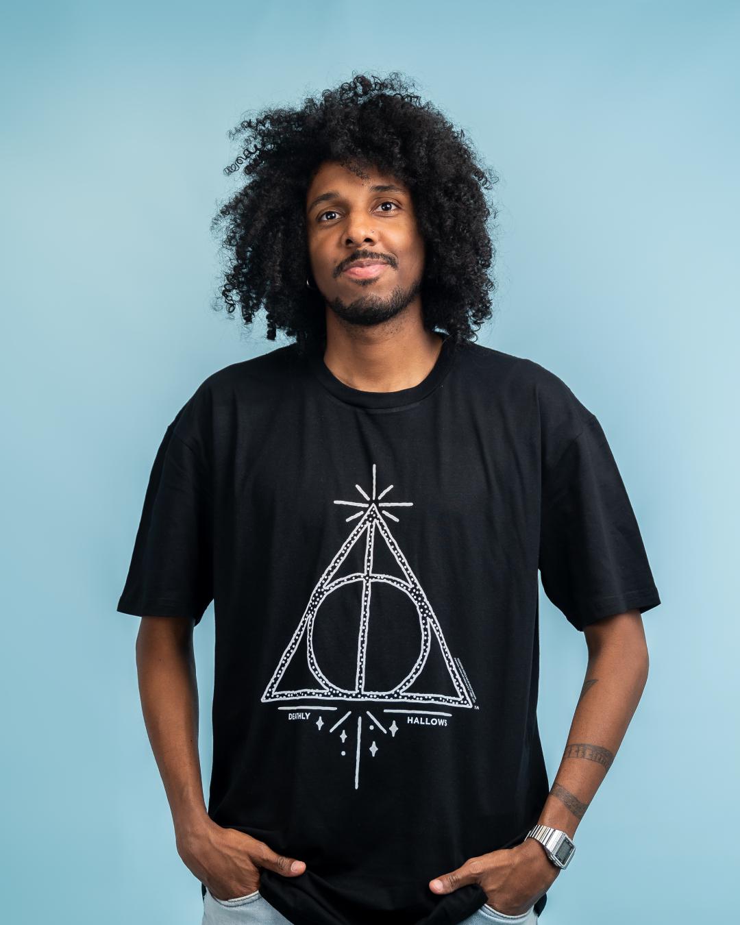 Deathly Hallows Logo T-Shirt Australia Online #colour_black