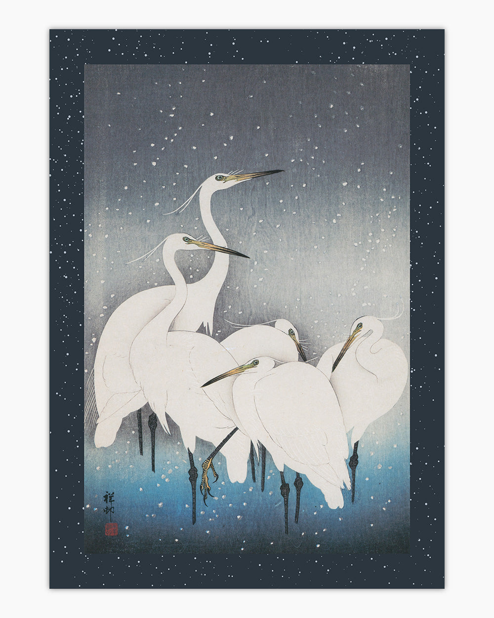 Egrets In Snow Art Print Australia Online