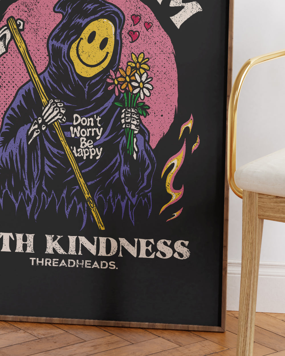 Kill Them With Kindness Art Print #colour_black