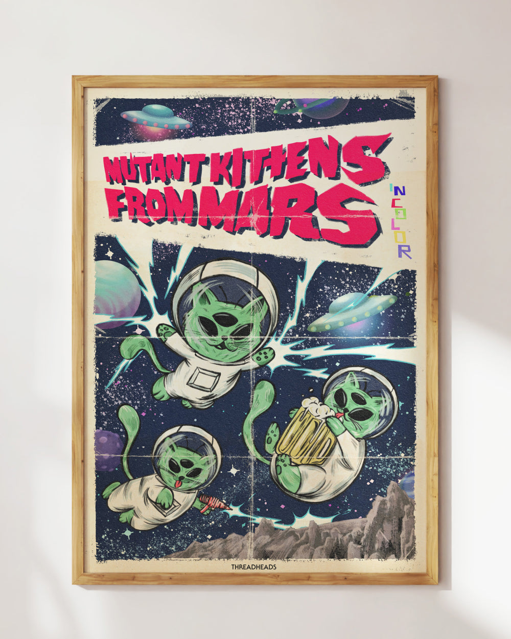 Mutant Kittens from Mars Art Print Australia Online