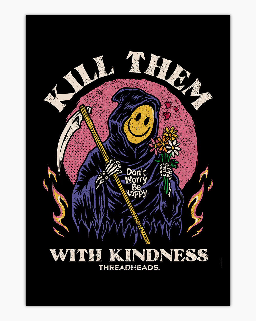Kill Them With Kindness Art Print #colour_black