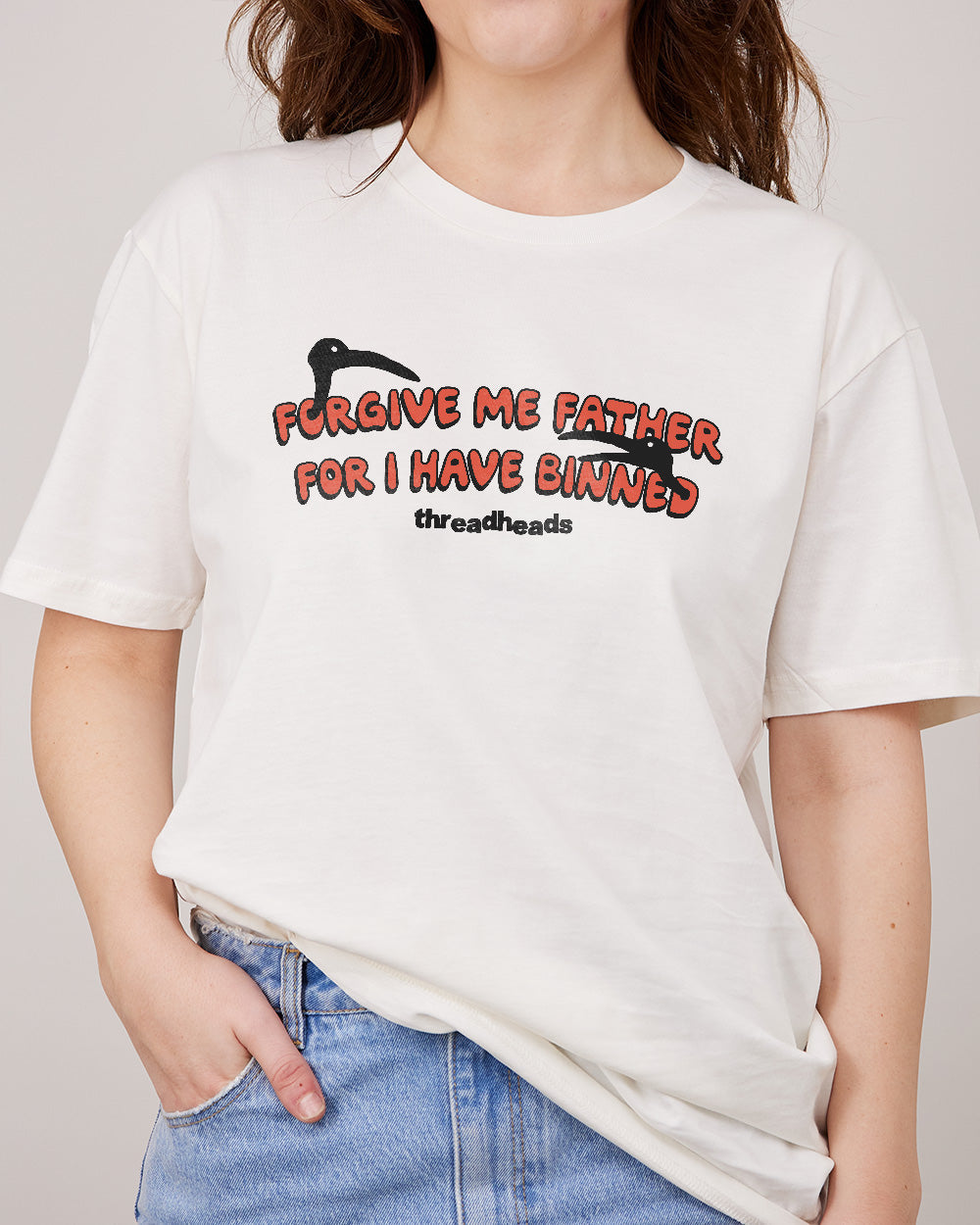 Forgive Me For I Have Binned T-Shirt Australia Online #colour_natural