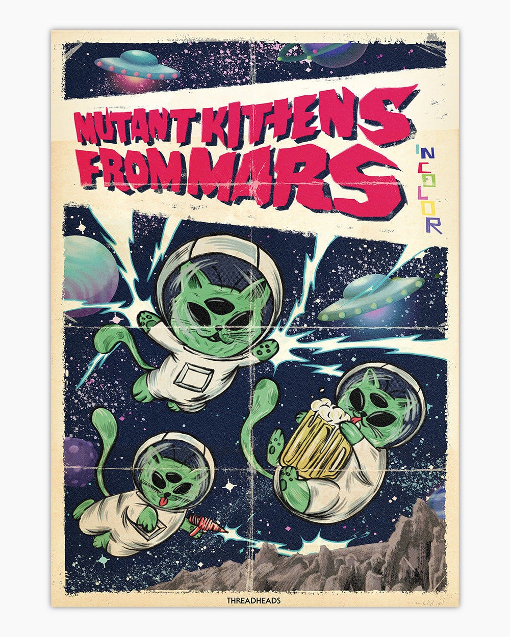Mutant Kittens from Mars Art Print Australia Online