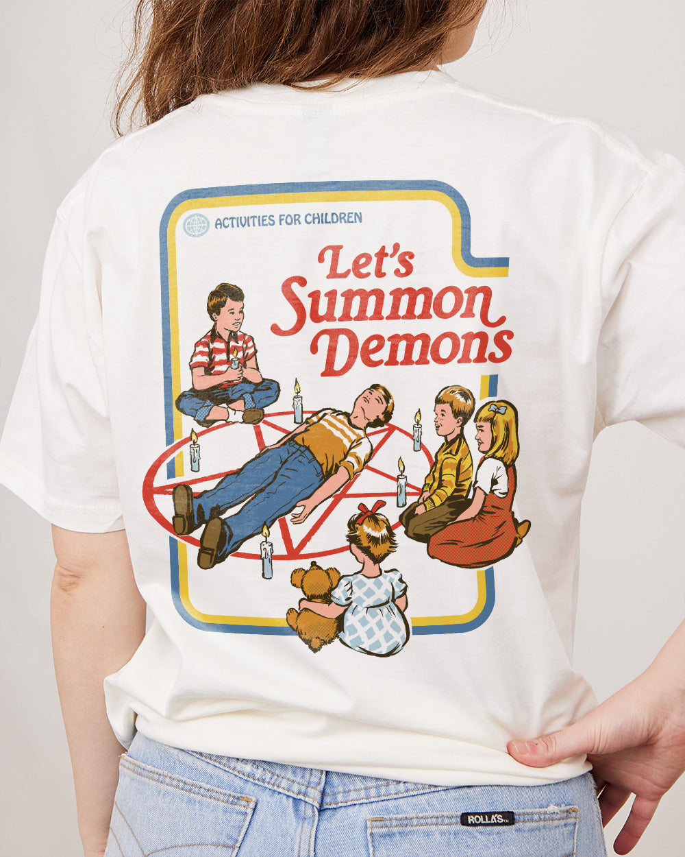 Let's Summon Demons Front and Back T-Shirt Australia Online #colour_natural